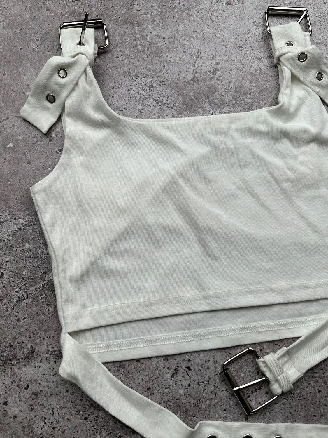 Japanese Brand Vintage Belt Tank Top C348(V302)(E8) Size XS / US 0-2 / IT 36-38 - 2 Thumbnail