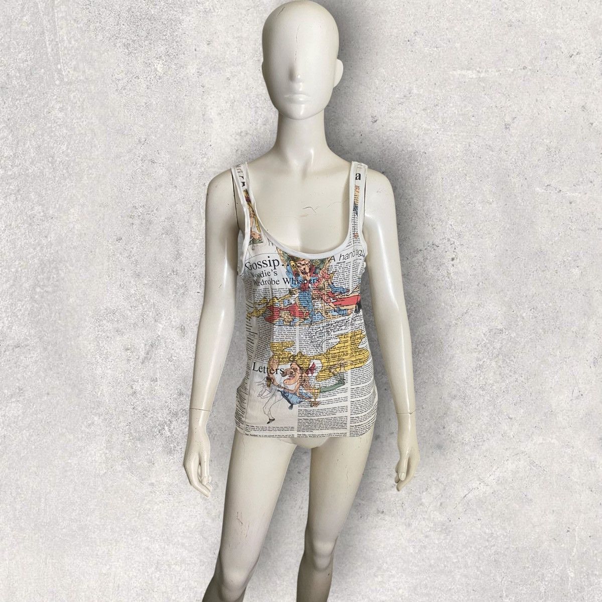 John Galliano Fall 2006 Newspaper Tank Top Size S / US 4 / IT 40 - 1 Thumbnail