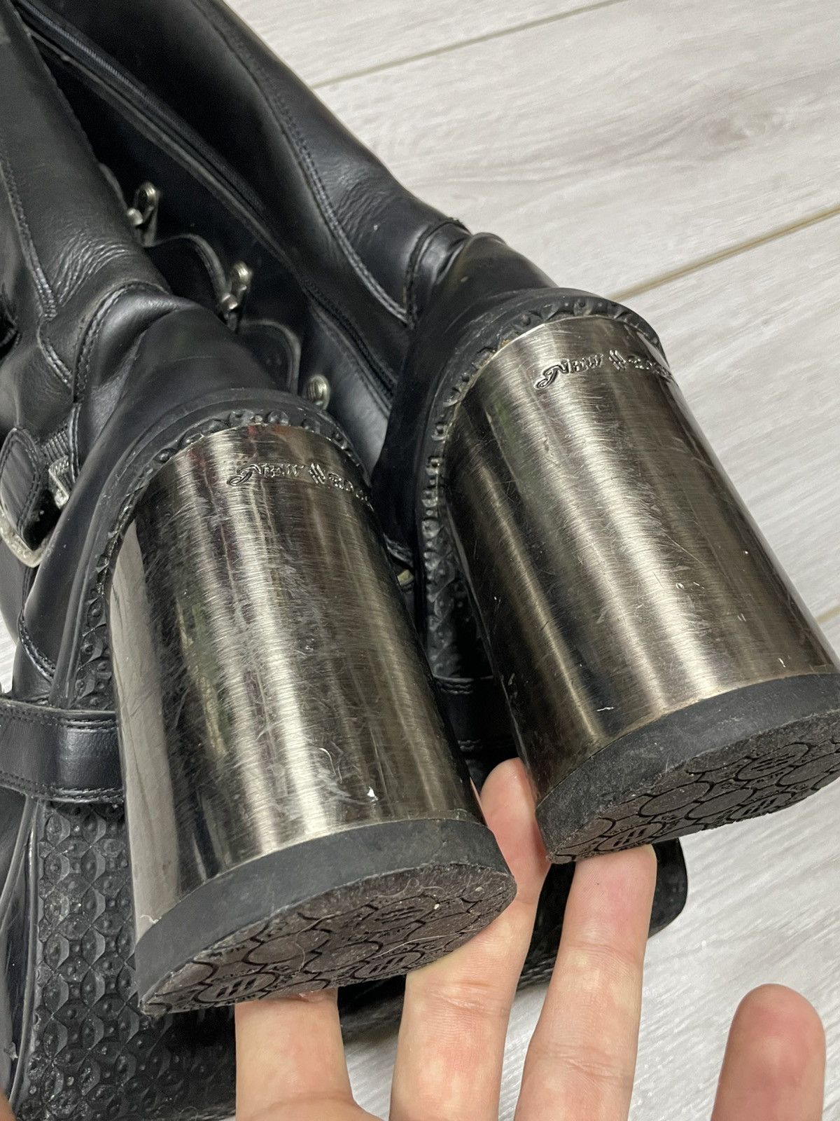 New Rock New Rock leather high boots reactor metallic heels Size US 6 / IT 36 - 11 Thumbnail