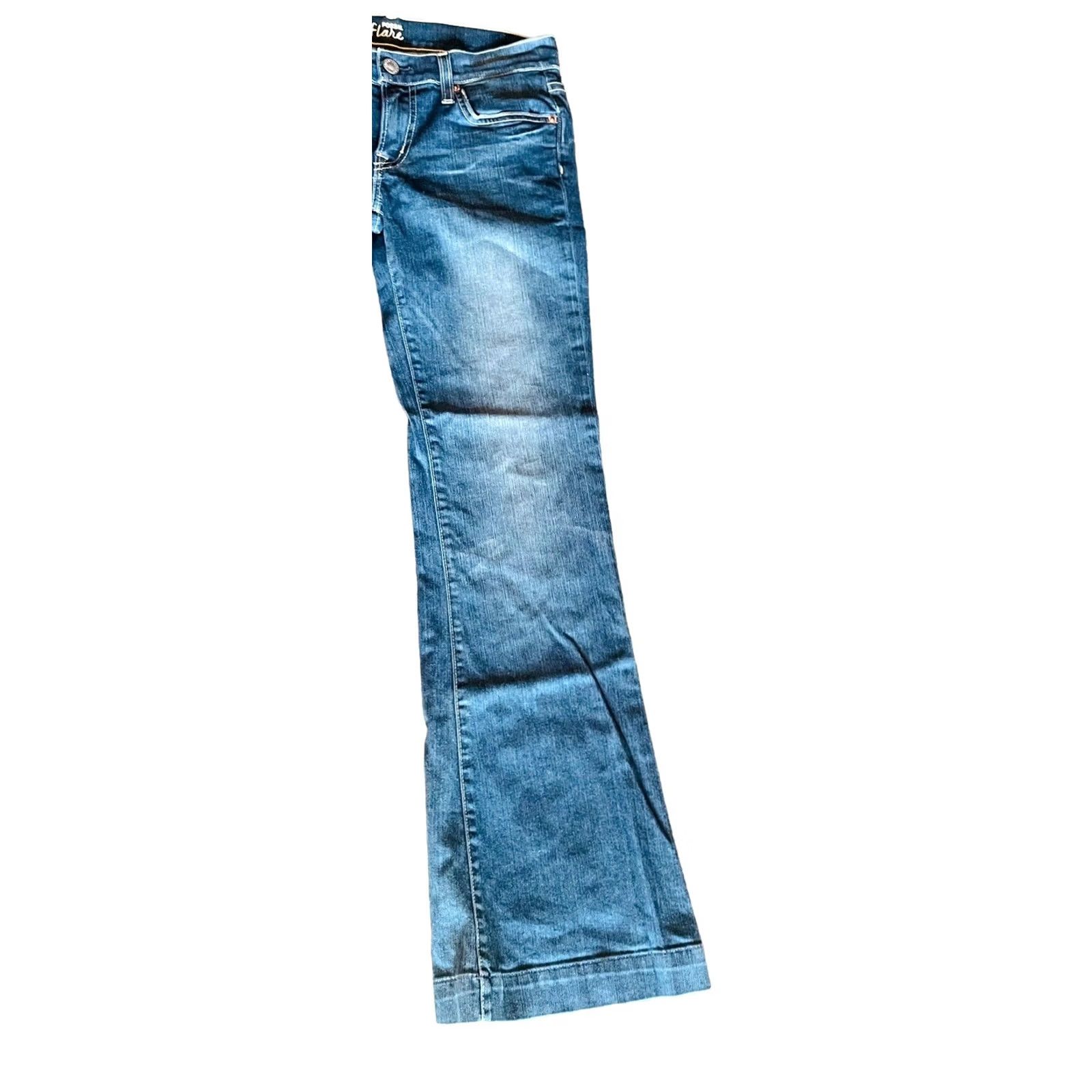 Fossil Fossil Flare Jeans Women Blue 27 Denim 5-Pocket Mid Rise Inseam 32 USA Made Size 27" / US 4 / IT 40 - 3 Thumbnail