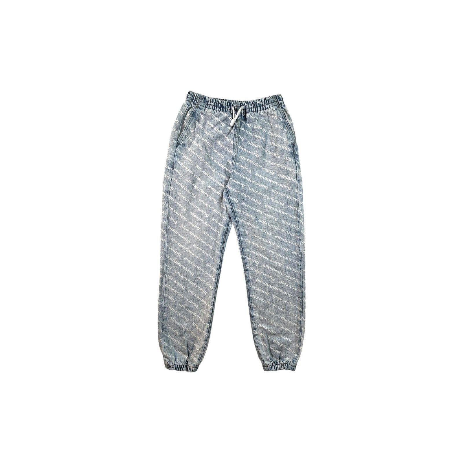 Alexander Wang Alexander Wang Denim Monogram Blue & White Jogger Pants Size US 28 / EU 44 - 1 Thumbnail