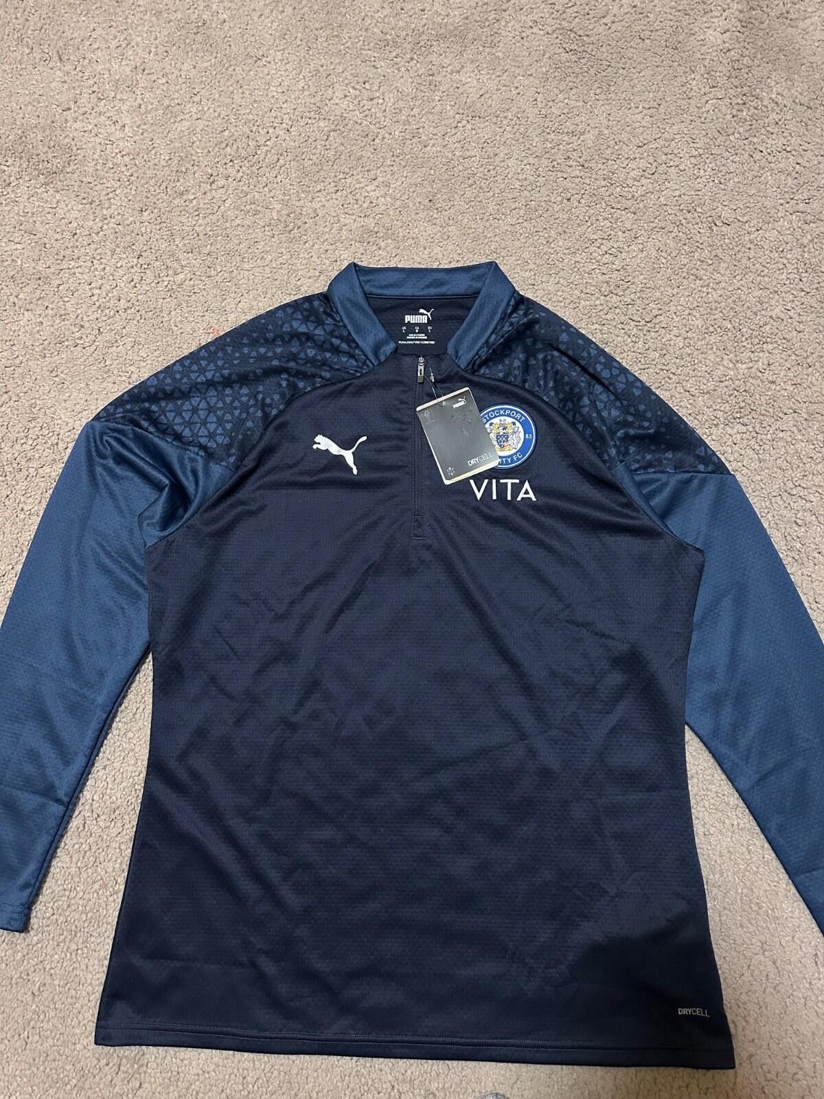 Puma 2022-23 Stockport County Puma 1/4 Zip Football Soccer Top Size US L / EU 52-54 / 3 - 3 Thumbnail