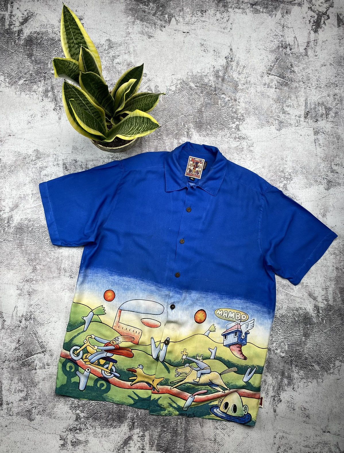 Mambo Vintage Mambo Loud Hawaiian Surf Very Rare Jesus Shirt Size US XL / EU 56 / 4 - 1 Thumbnail