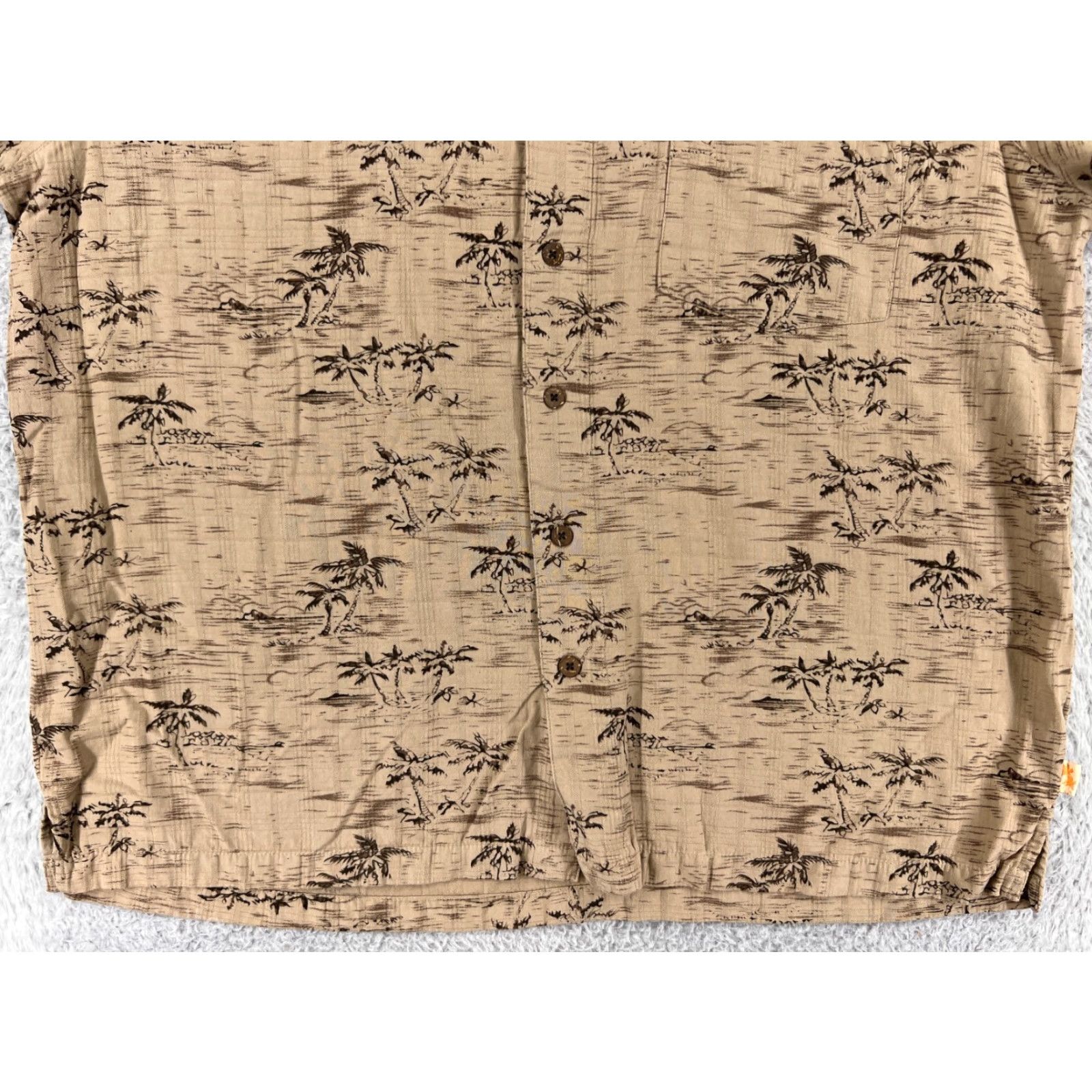 Sideout Sideout Shirt Mens L Beige Hawaiian Palm Island Print Aloha Floral Beach Summer Hawaiian 90s? Size US L / EU 52-54 / 3 - 5 Thumbnail