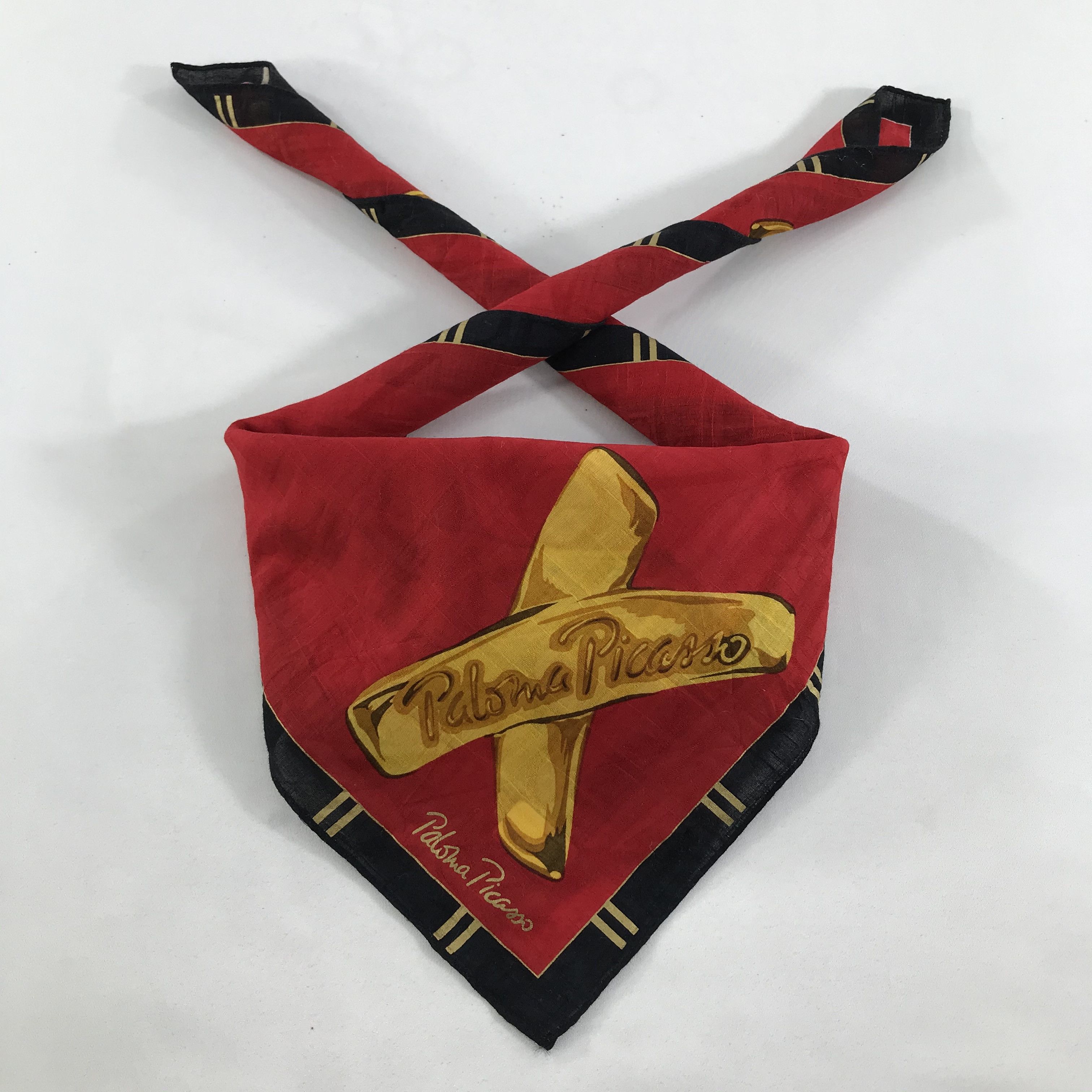Paloma Picasso × Vintage Paloma Picasso Bandana / Handkerchief / Neckerchief - S1378 Size ONE SIZE - 3 Thumbnail