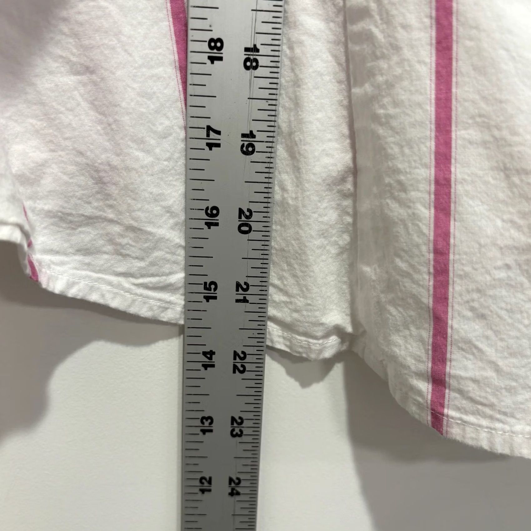 Anne Klein AK Anne Klein Womens White Pink Striped Button Down Shirt Size 10 Size L / US 10 / IT 46 - 4 Thumbnail