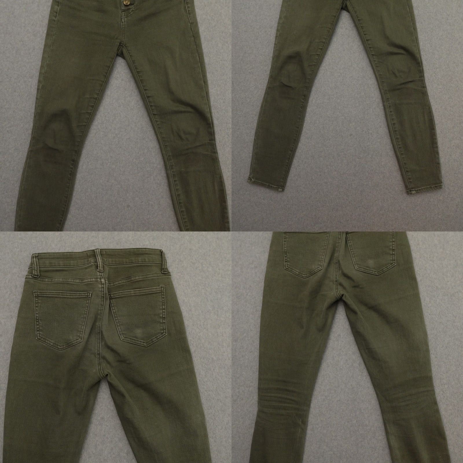 Pistola PISTOLA Jeans Womens 25 (25X27) Green High Rise Button Fly Stretch Lightweight - Regular Fit, Denim, Solid, Straight, Size 25, Green, Women, Jeans Size 42" / US 20 - 9 Thumbnail