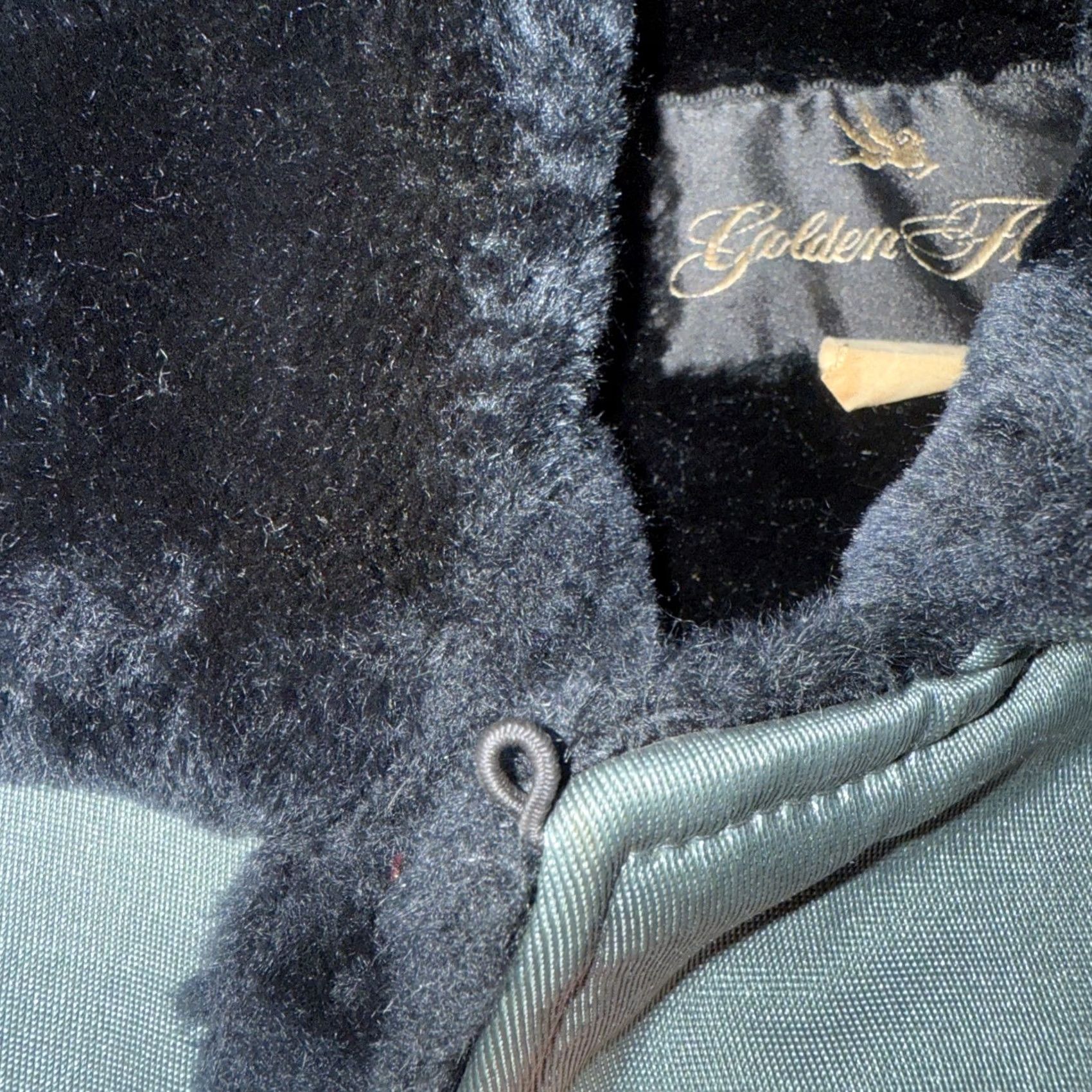 YOKE VTG Golden Fleece Jacket Coat Men 40 Dark Green Parka Fur Lined Western Yoke Nylon Wind-Resistant Long Coat with Pockets Button Closure Size US XXS / EU 40 - 5 Thumbnail