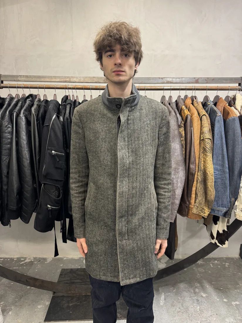 Emporio Armani × Vintage AW2009 Emporio Armani Raw Wool Grey Long Coat Size US M / EU 48-50 / 2 - 4 Thumbnail