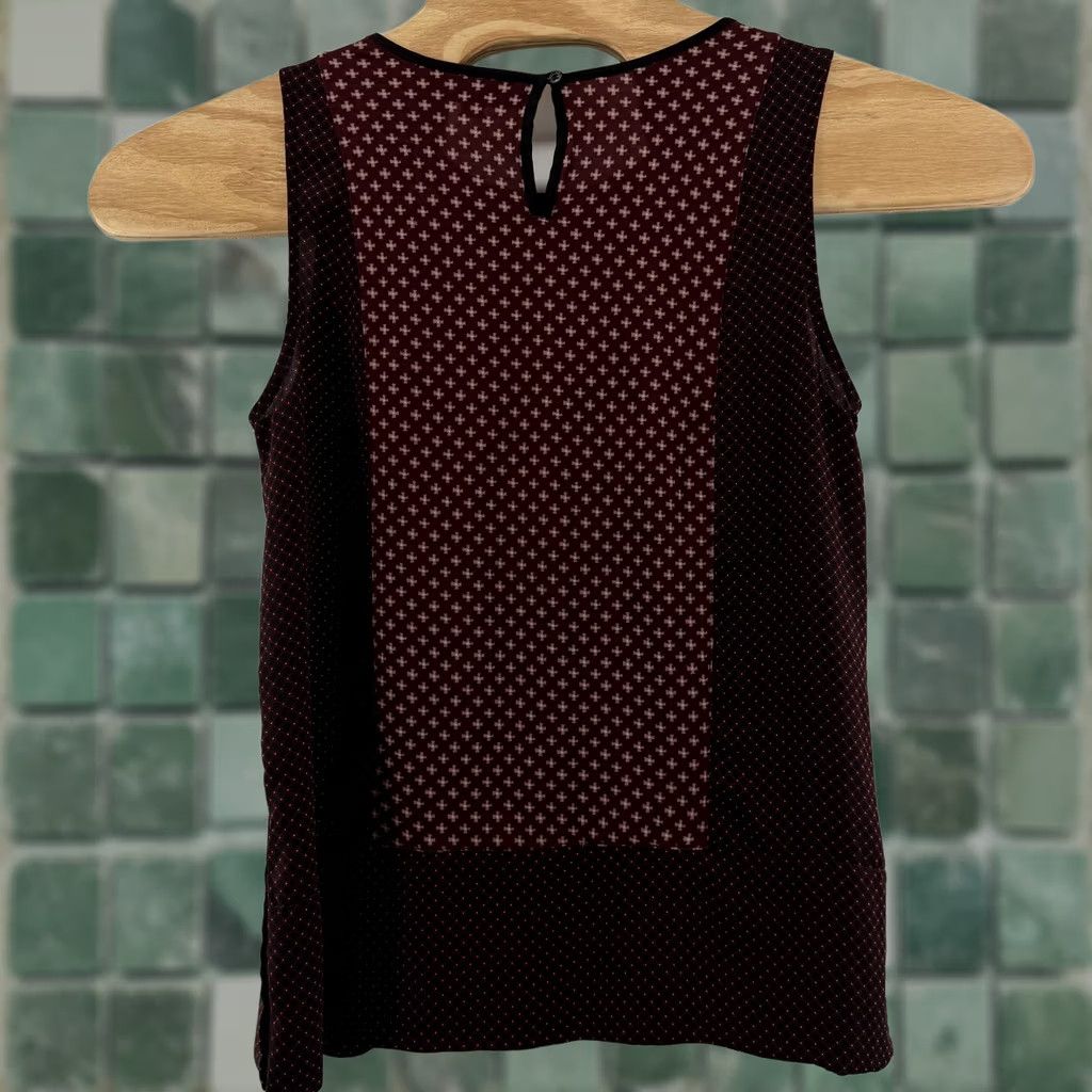 Loft LOFT Tank Top Womens Medium Sleeveless Keyhole Back Geometric Pattern blouse shirt Crew Neck Multi geometric pattern Size M / US 6-8 / IT 42-44 - 1 Thumbnail