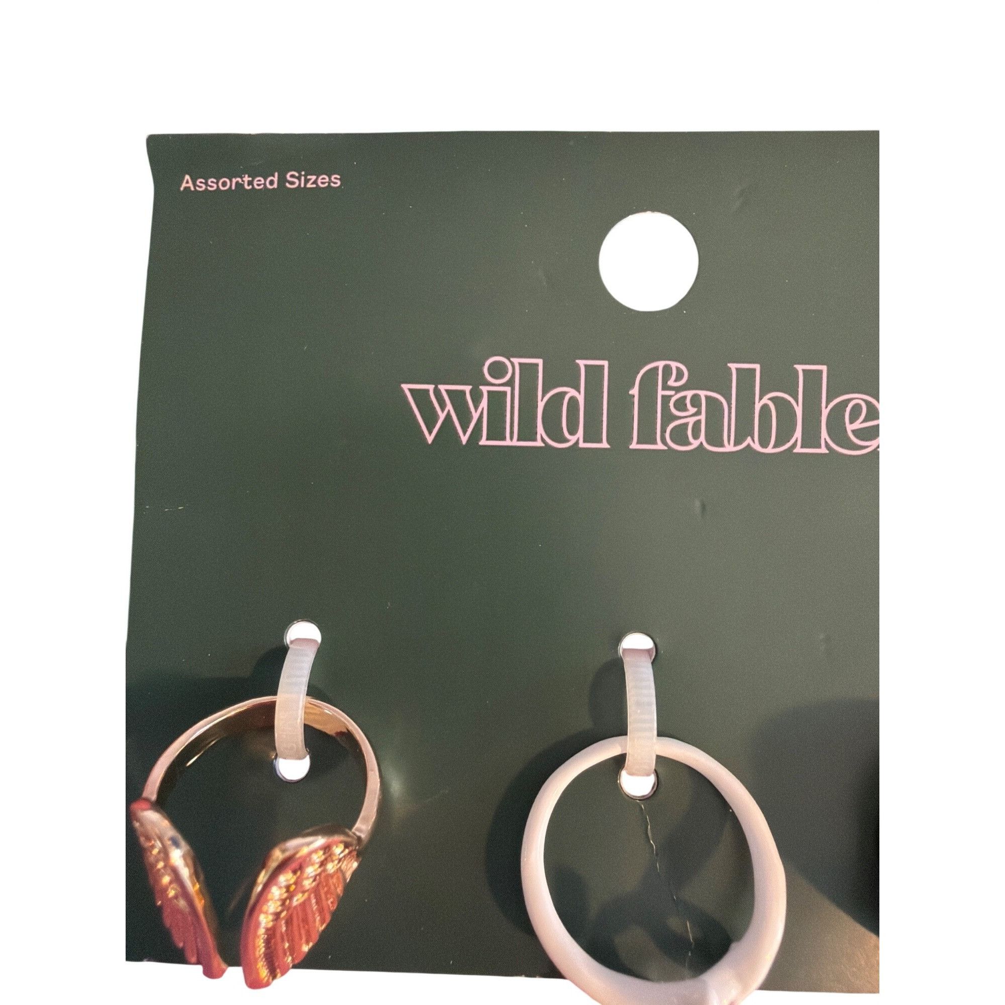 Other Wild Fable Assorted Sizes 3 Piece Ring Set Gold Tone White E Size ONE SIZE - 5 Thumbnail