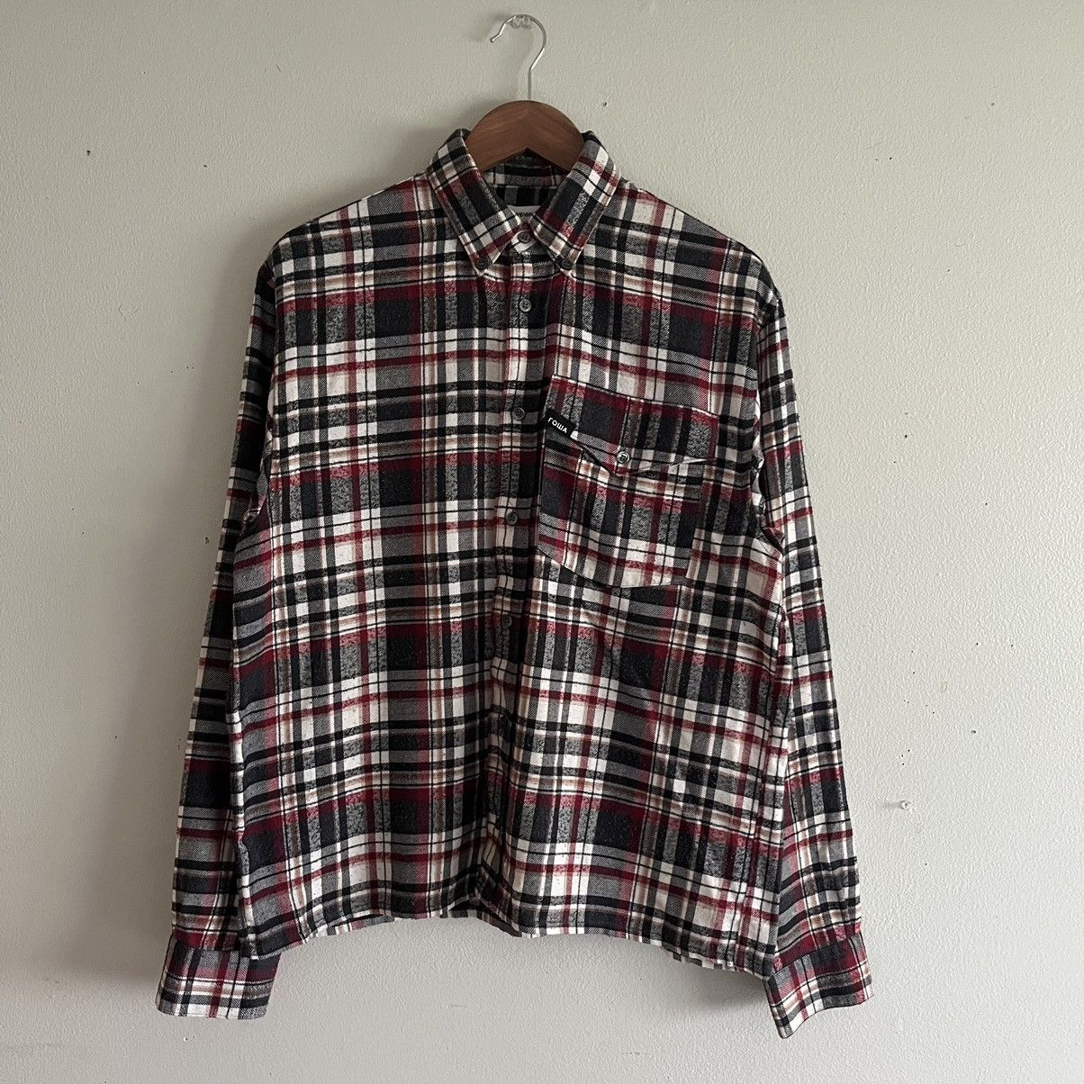 image of Gosha Rubchinskiy Fw17 Flannel Shirt in Red/Grey, Men's (Size Medium)
