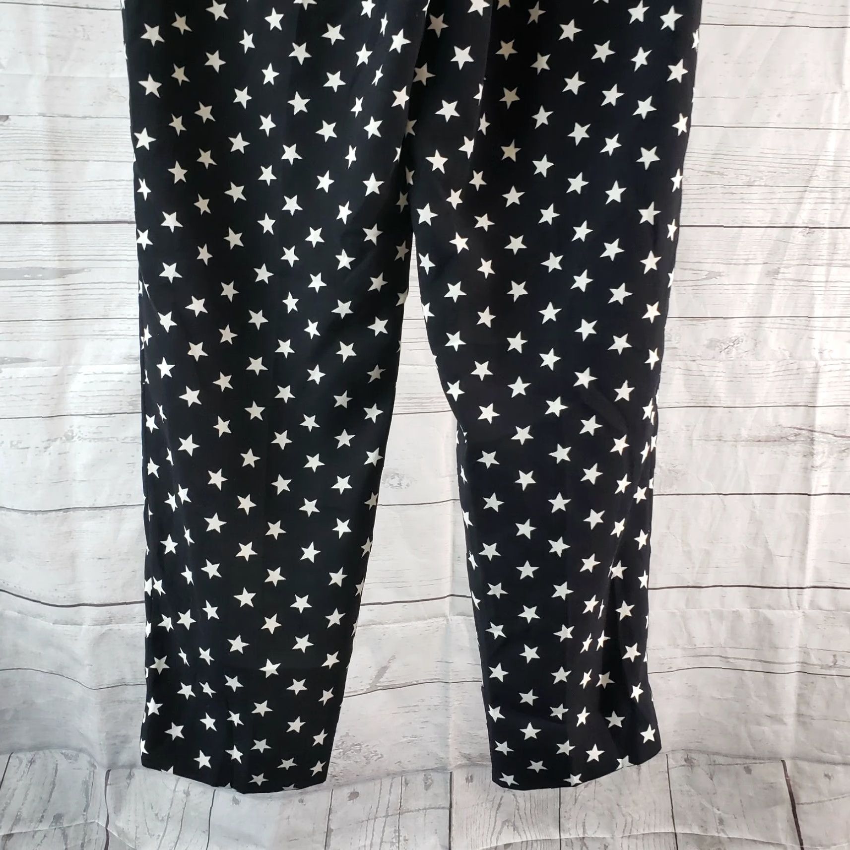 J.Crew J.CREW Womens Tie Waist Cropped Pant Stars Print Sz 4 Black White Pull On Size 27" / US 4 / IT 40 - 5 Thumbnail