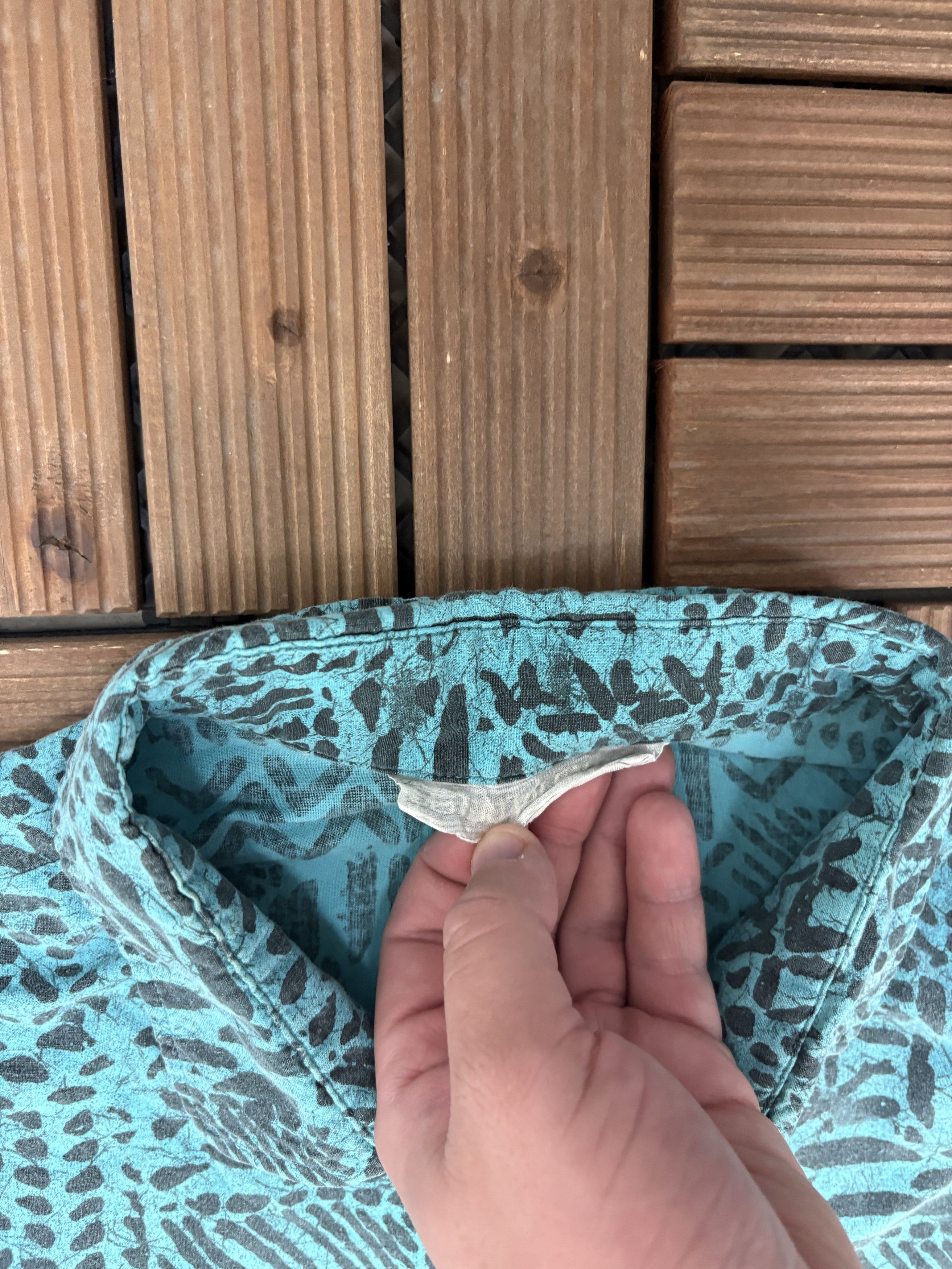 Vintage Teal Abstract Vintage Button Down Shirt Size US XL / EU 56 / 4 - 3 Thumbnail