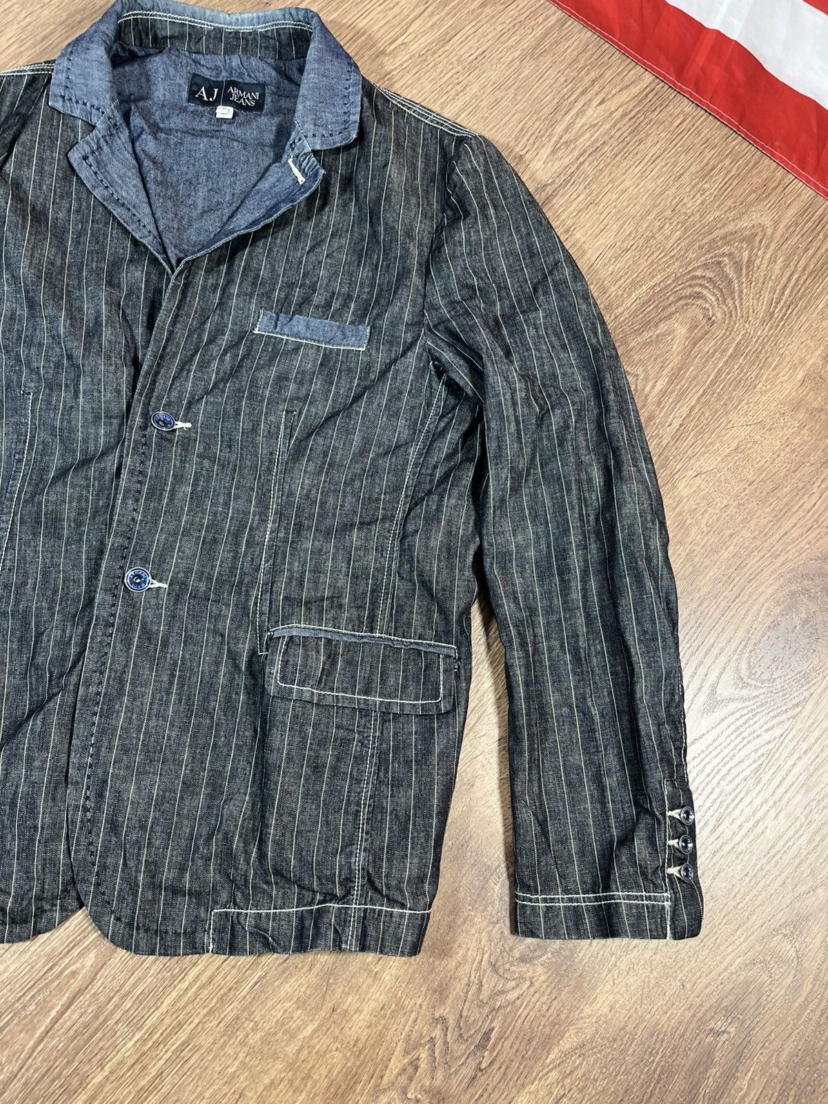 Armani Vintage Armani Jeans Indigo Jacket 90s Size US XXL / EU 58 / 5 - 3 Thumbnail