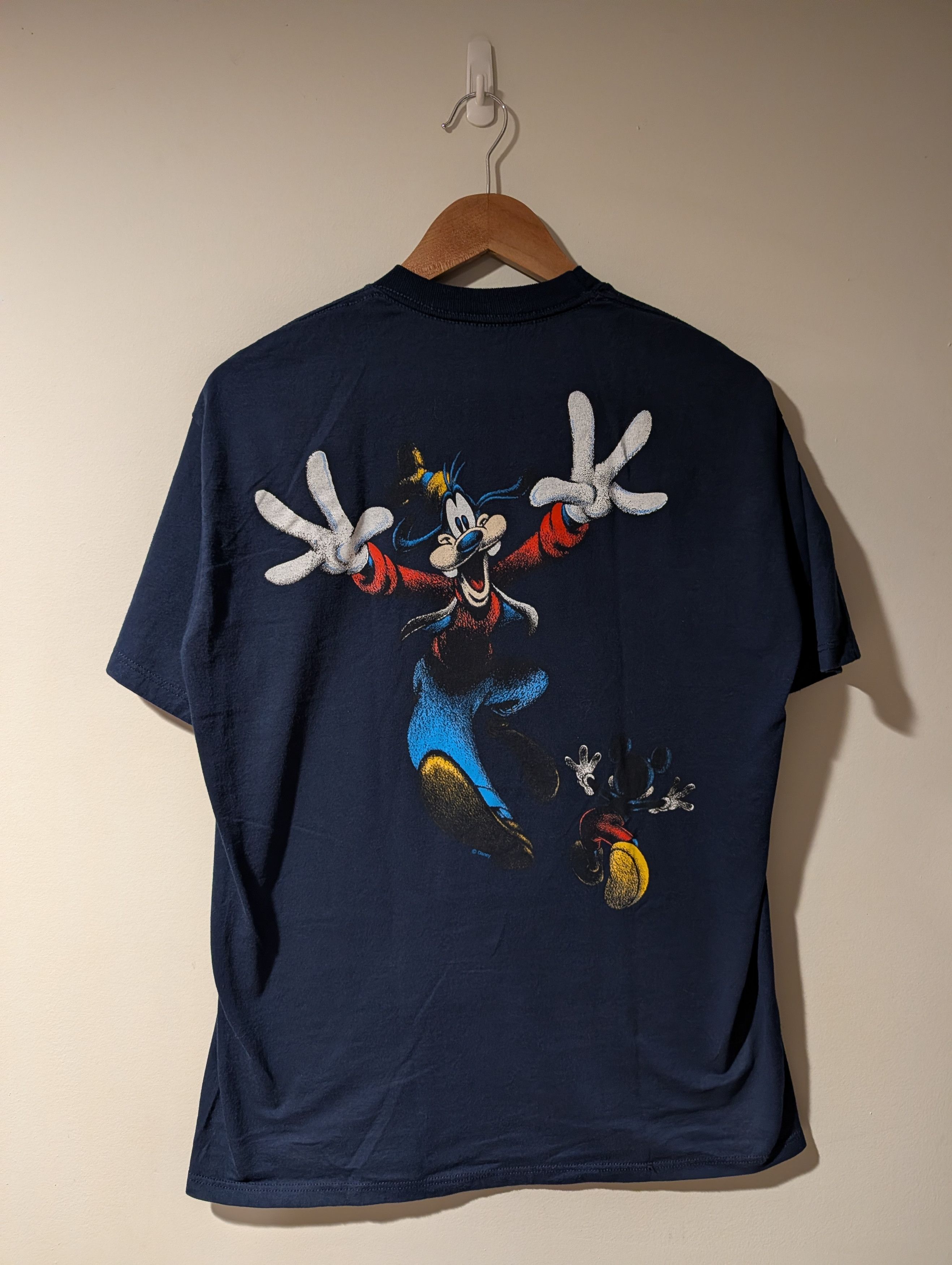 Disney vtg 90s WALT DISNEY MICKEY MOUSE GOOFY 2-SIDED T-Shirt LARGE Size US L / EU 52-54 / 3 - 4 Thumbnail