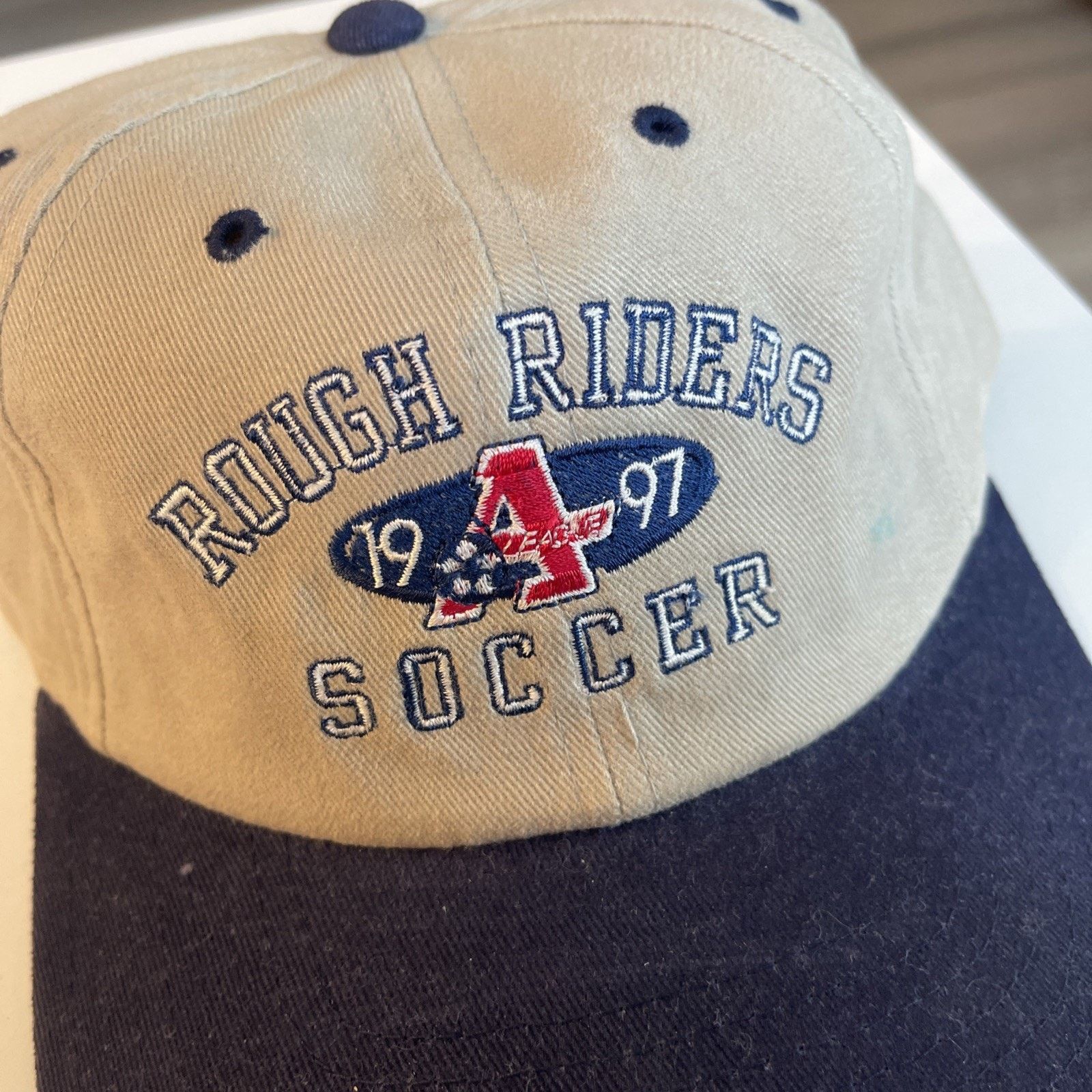 Vintage Vtg USISL League Long Island Rough Riders SnapBack Broken Size ONE SIZE - 2 Thumbnail
