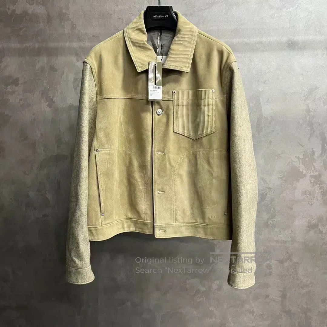 Dior dior beige logo embroidered casual leather jacket. Size US XXL / EU 58 / 5 - 1 Thumbnail