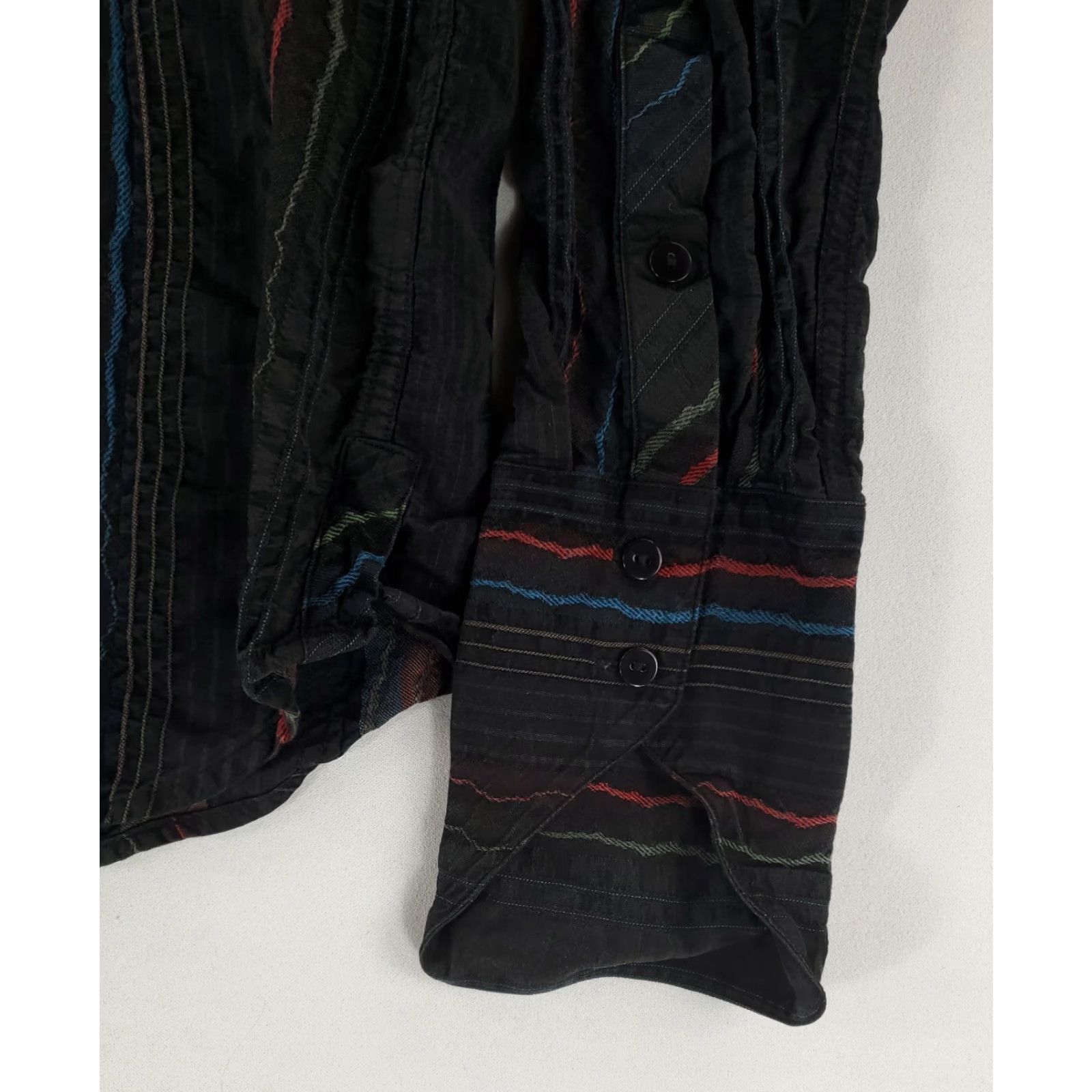 Vintage VINTAGE Jhane Barnes Button Up Shirt Textured Black Long Sleeve Mens L Size US L / EU 52-54 / 3 - 2 Thumbnail