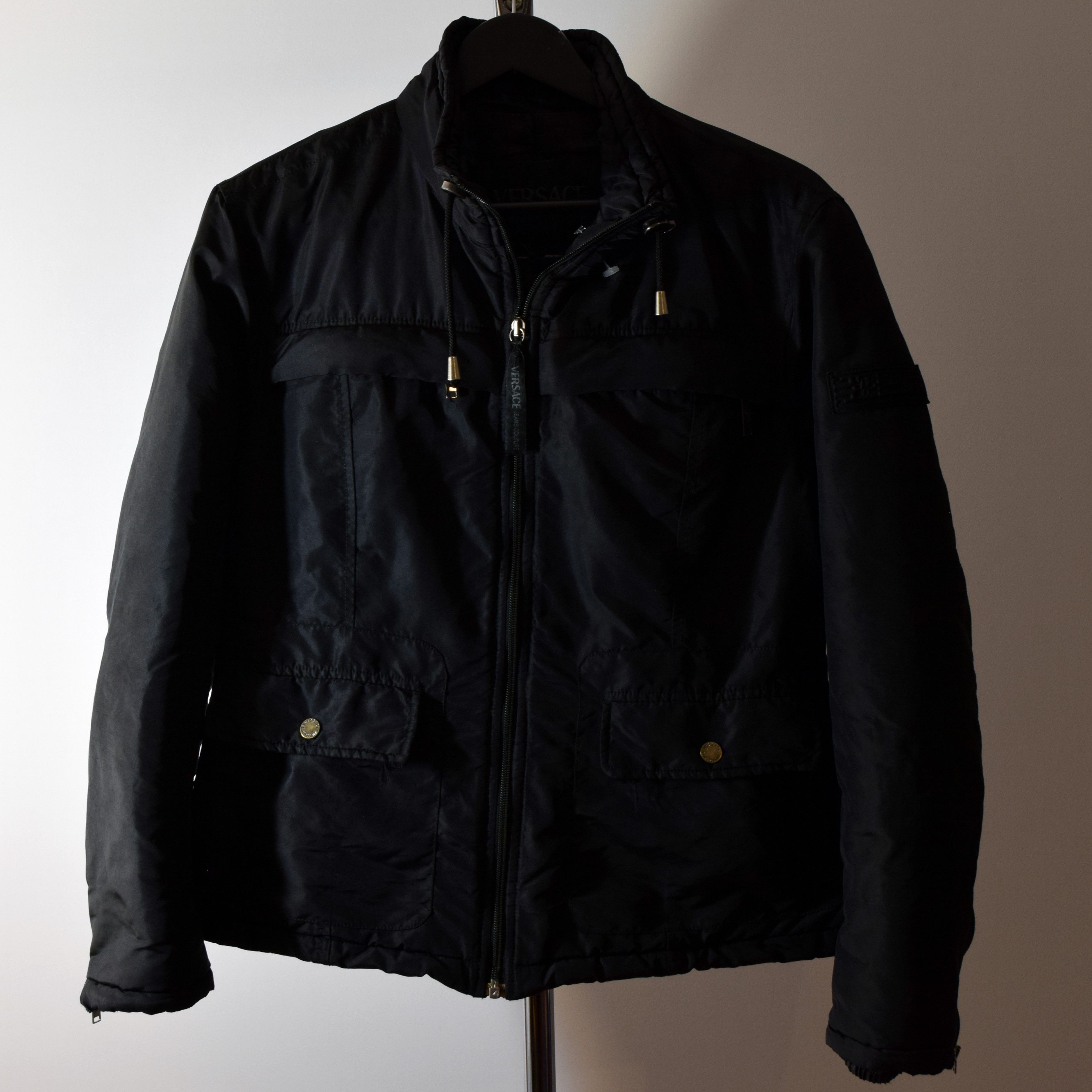 image of Vintage Versace Jeans Couture Patch Lined Jacket M in Black, Women's (Size Medium)