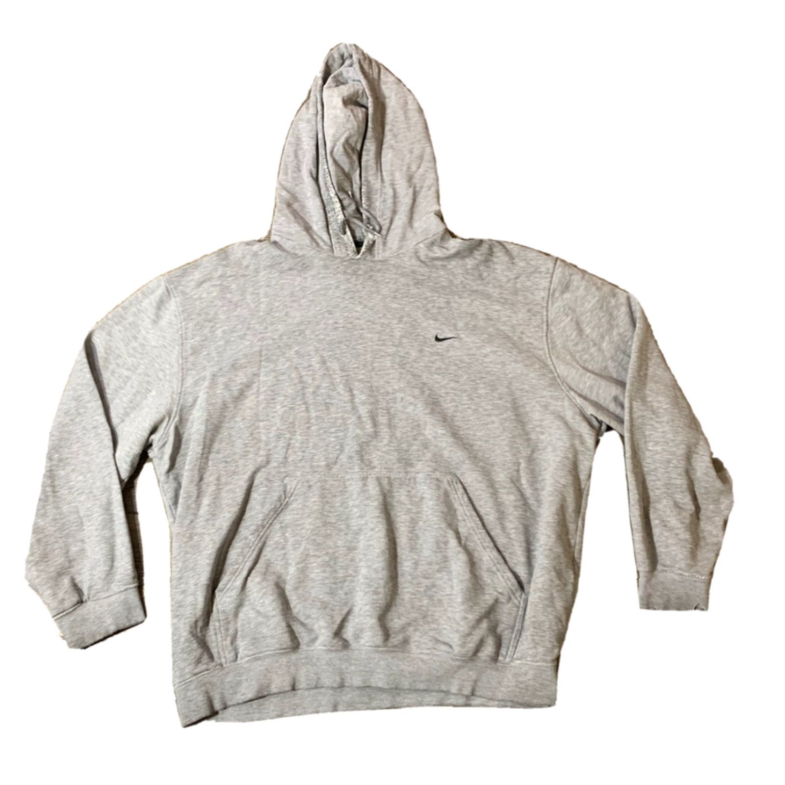 Nike Nike Embroidered Swoosh Men's Distressed Gray Pullover Hoodie 2XL Gray Size US XXL / EU 58 / 5 - 2 Thumbnail