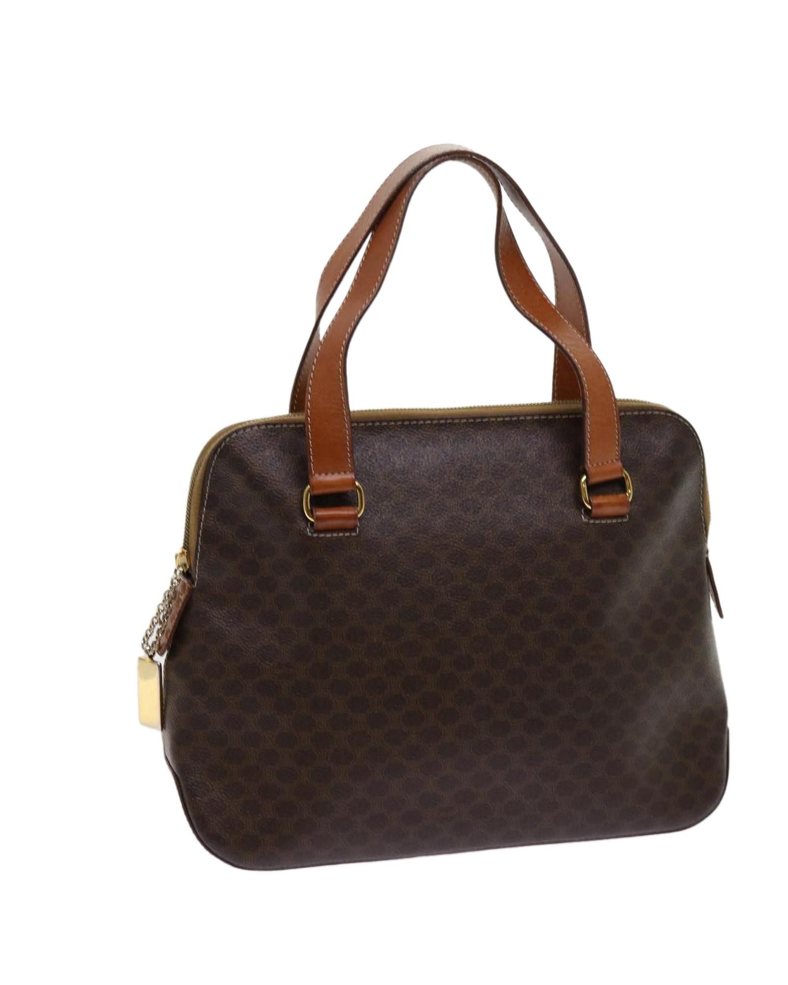 image of Brown Macadam Canvas Hand Bag - Authentic Celine, Women's
