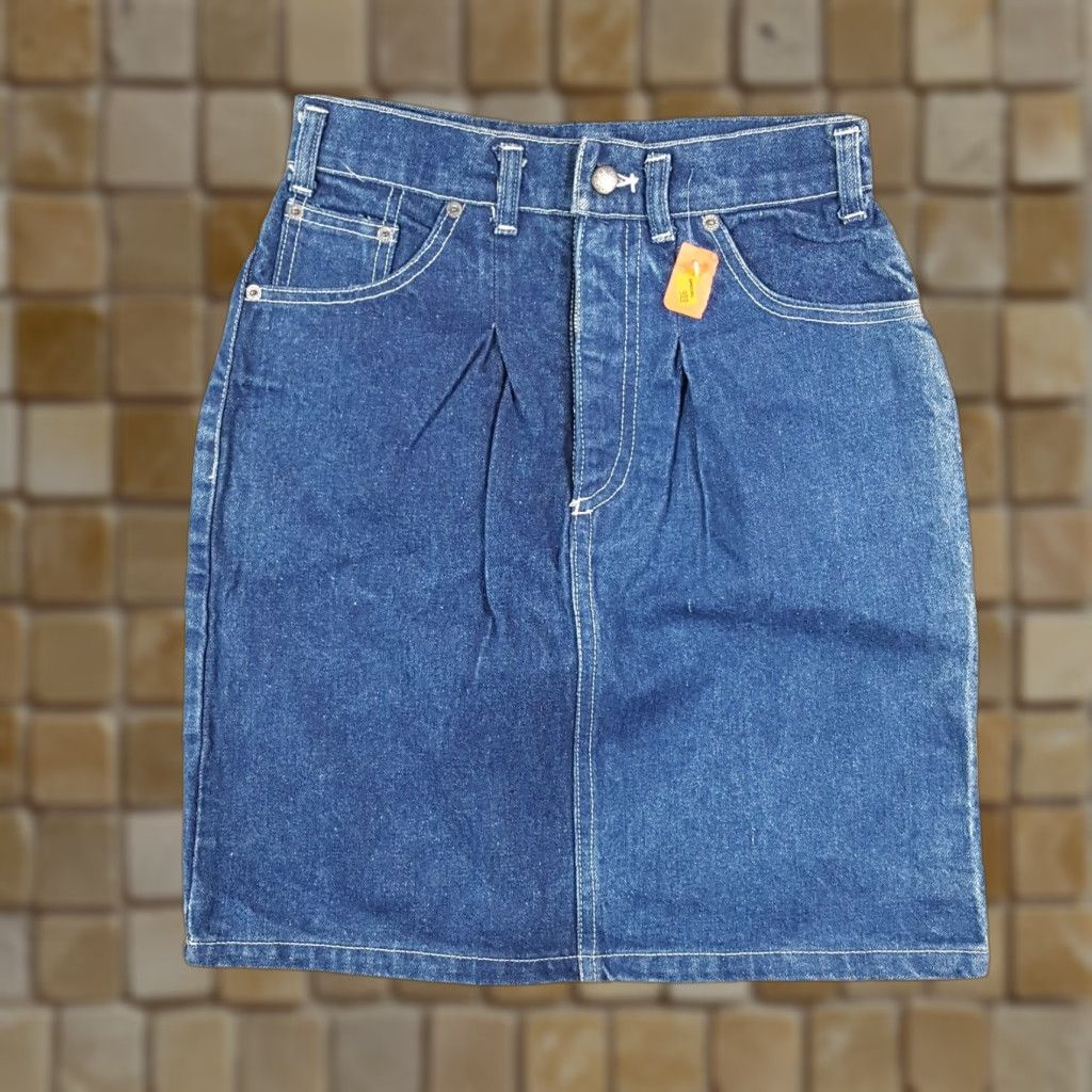 Vintage VINTAGE 80s Variations Denim Mini Skirt High Waist Womens Size 12 Blue Biker Grunge Retro Size 34" / US 12 / IT 48 - 1 Thumbnail