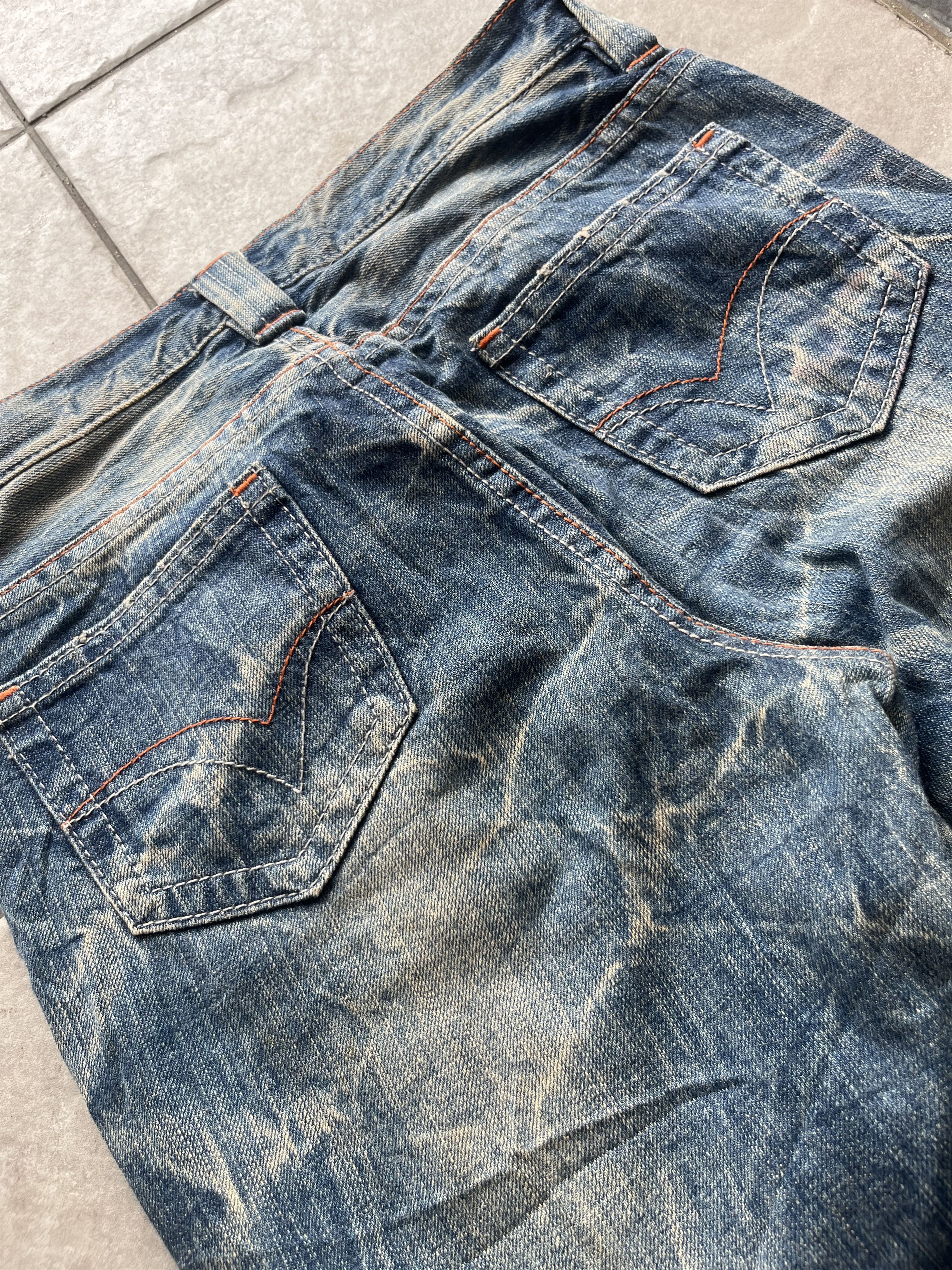 Tornado Mart 💥rare💥valman barbwire whisker flare jeans Size US 27 - 6 Thumbnail