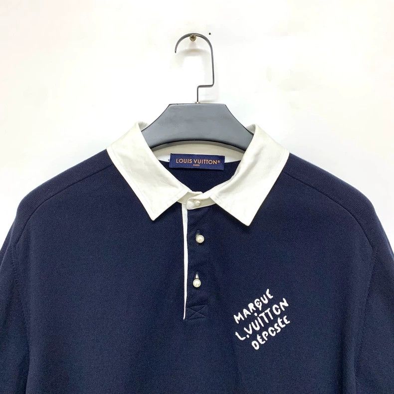 Louis Vuitton Louis Vuitton Fei Dong Co-branded Dark Blue Knitted Polo s Size US L / EU 52-54 / 3 - 3 Thumbnail