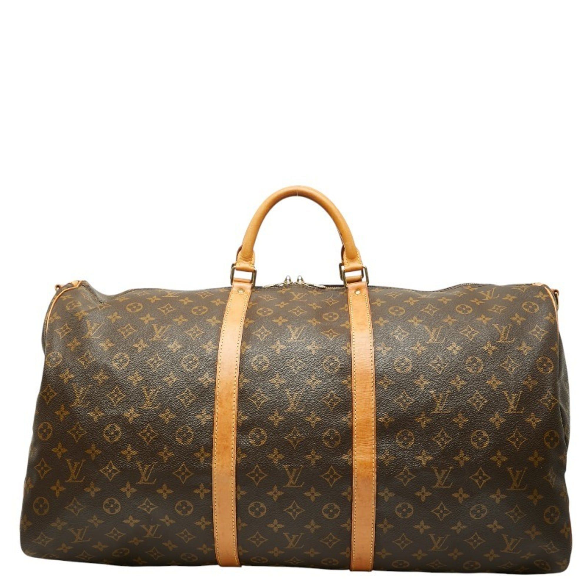 Louis Vuitton Monogram Keepall Bandouliere 60 Boston Bag M41412 Brown Leather Women's LOUIS VUITTON