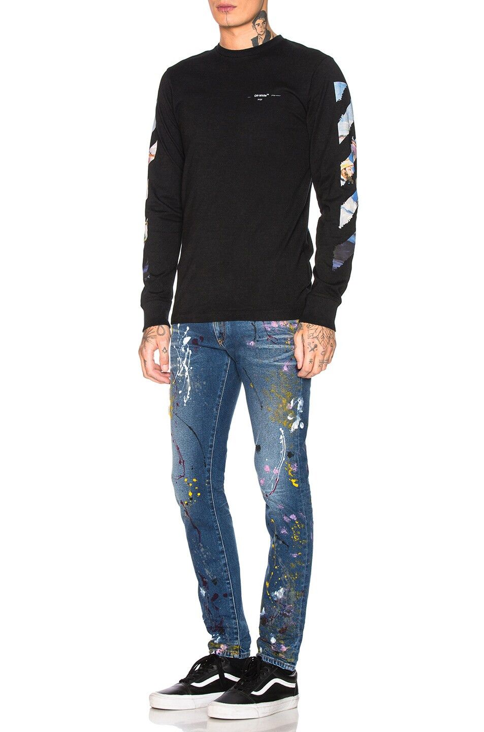 Off-White Black Painting Arrows Long Sleeve T-Shirt Size XS / US 0-2 / IT 36-38 - 4 Thumbnail