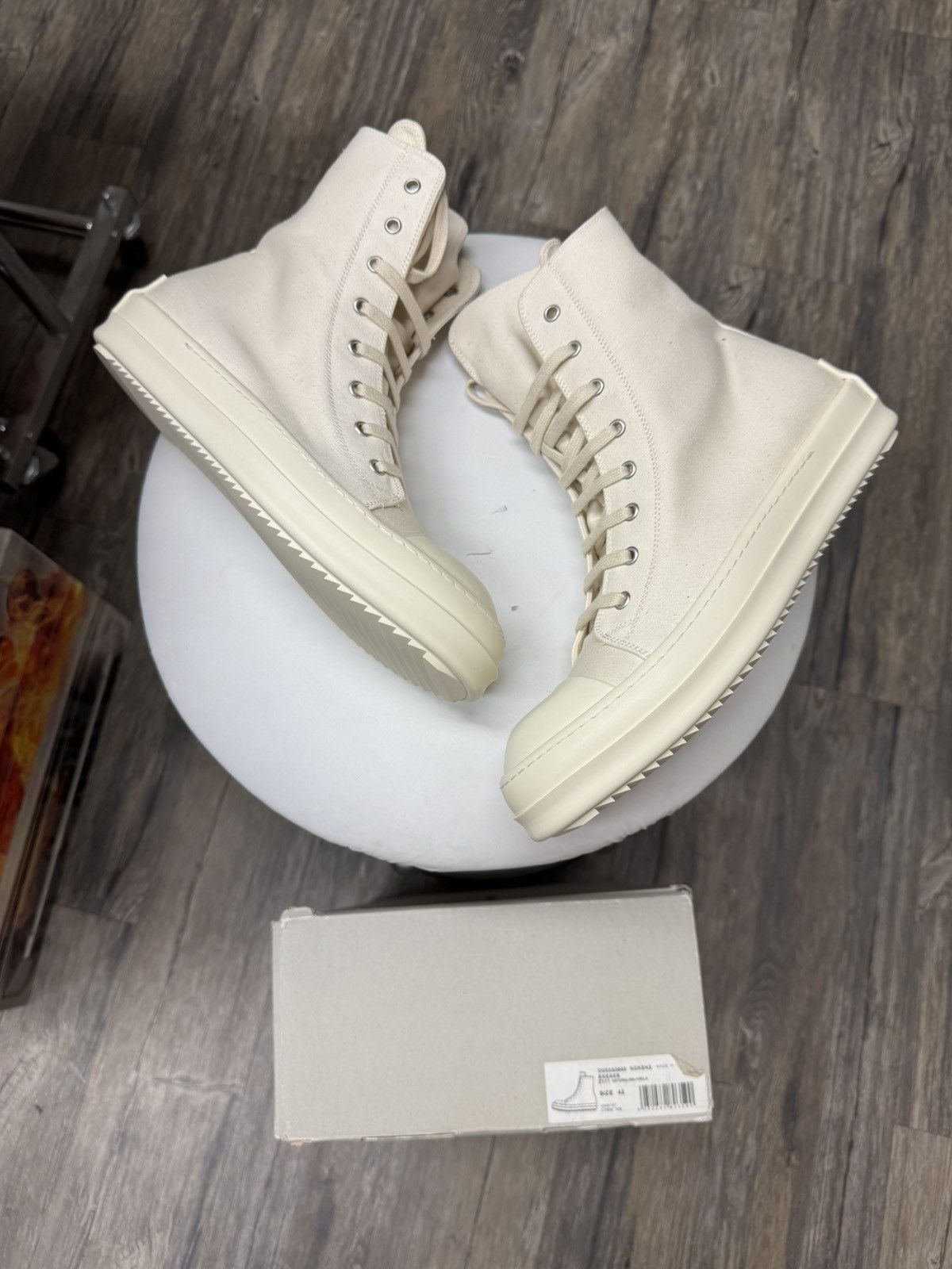 Rick Owens Rick Owens DRKSHDW Ramone Hi Top Milk *RARE^ Size US 9.5 / EU 42-43 - 1 Thumbnail