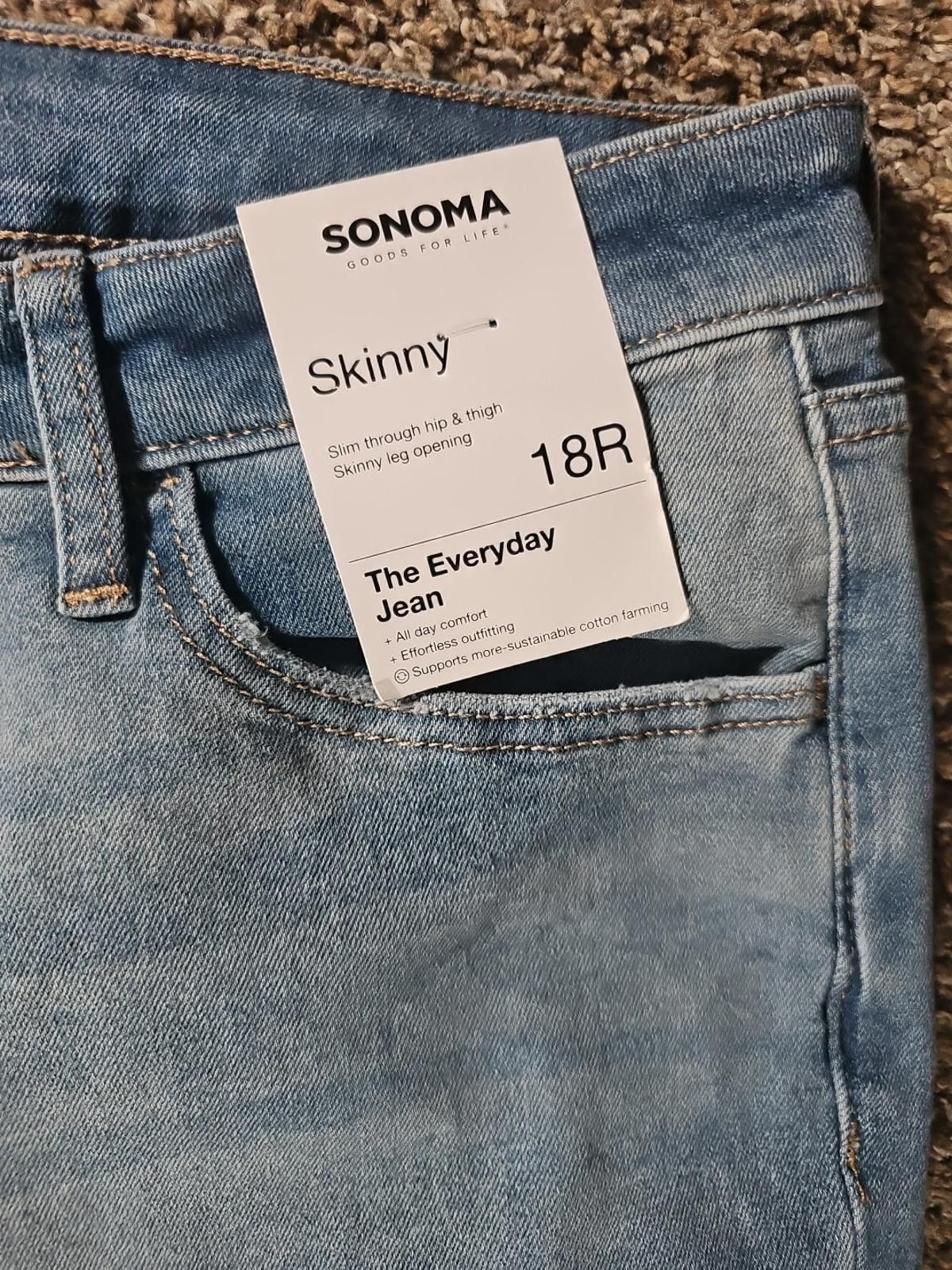 Sonoma Sonoma Skinny 18R The Everyday Jean NWT Size 40" / US 18 - 3 Thumbnail