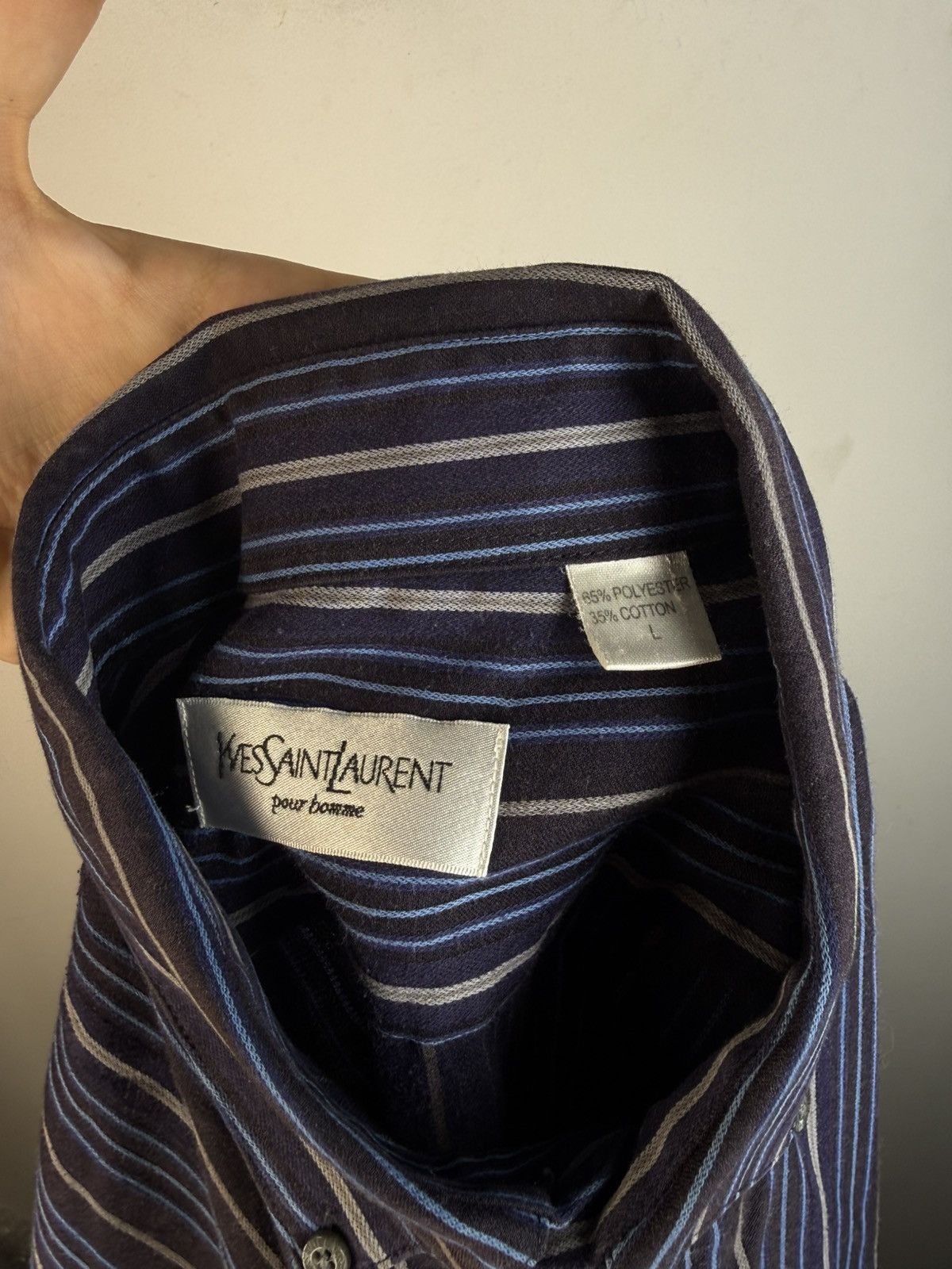 Yves Saint Laurent Super Soft YSL Shirt Summer Button Up w/ Logo Vintage Collar Size US L / EU 52-54 / 3 - 5 Thumbnail