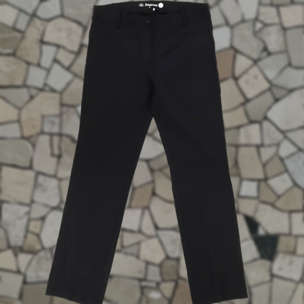 Vintage Betabrand Stretch Straight Leg Yoga Rayon Woven Chino Pants Black Women's L Size 36" / US 14 / IT 50 - 1 Thumbnail