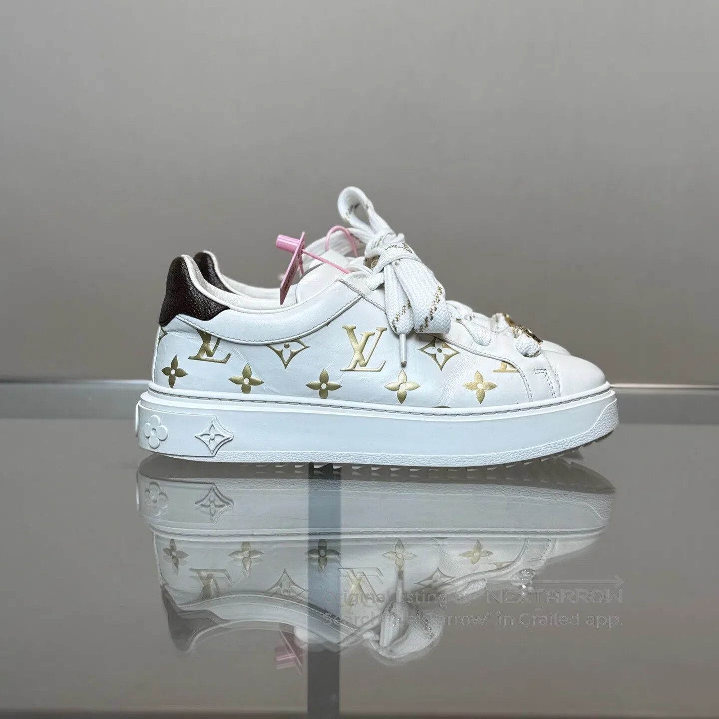 Louis Vuitton Louis Vuitton Time Out Platinum Full-Print Old-Fashioned B Size US 5 / IT 35 - 3 Thumbnail