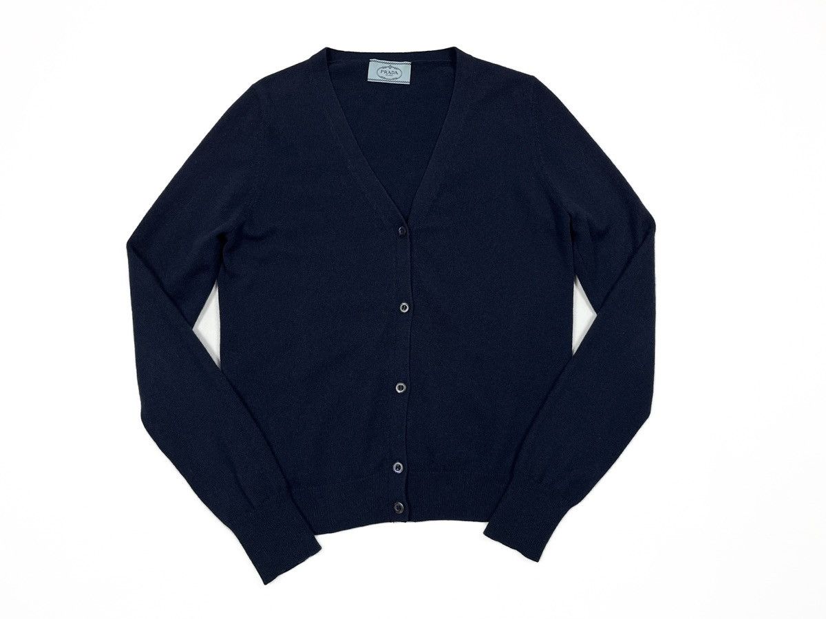 Prada Prada Milano Pure Cashmere Cardigan V-Neck Navy Blue Size 40 Size S / US 4 / IT 40 - 7 Thumbnail