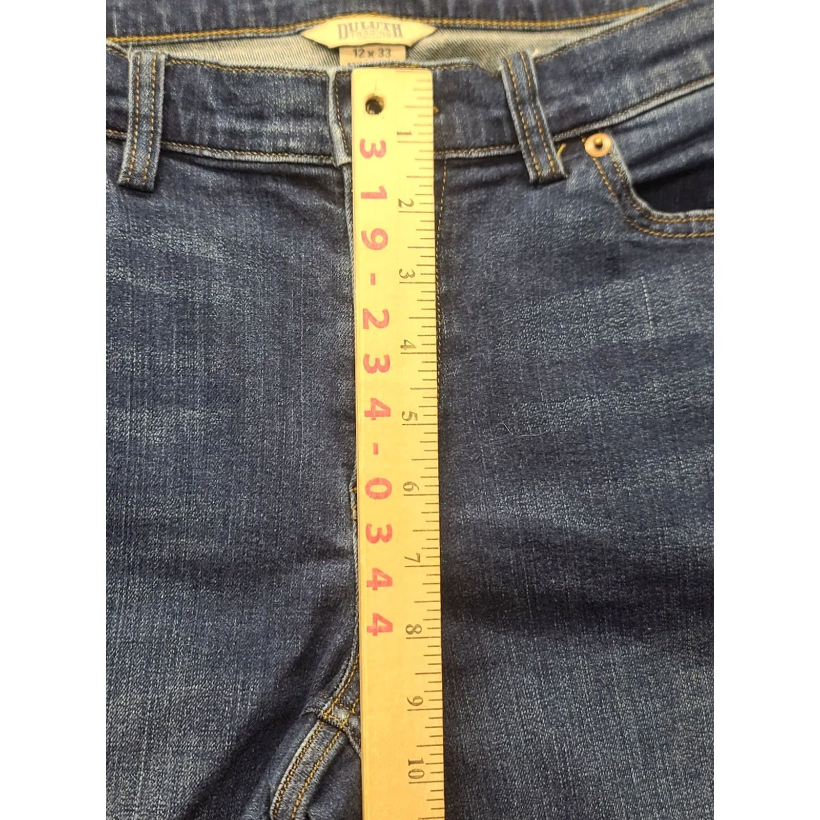 CO Duluth Trading Co Jeans Womens 12x33 DuluthFlex Tapered Leg Workwear Gorpcore Denim Size 34" / US 12 / IT 48 - 4 Thumbnail