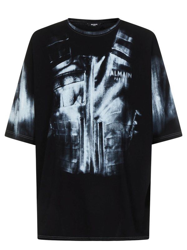 Balmain o1y0426 Crewneck T-Shirt in Black/White Size US XS / EU 42 / 0 - 1 Thumbnail