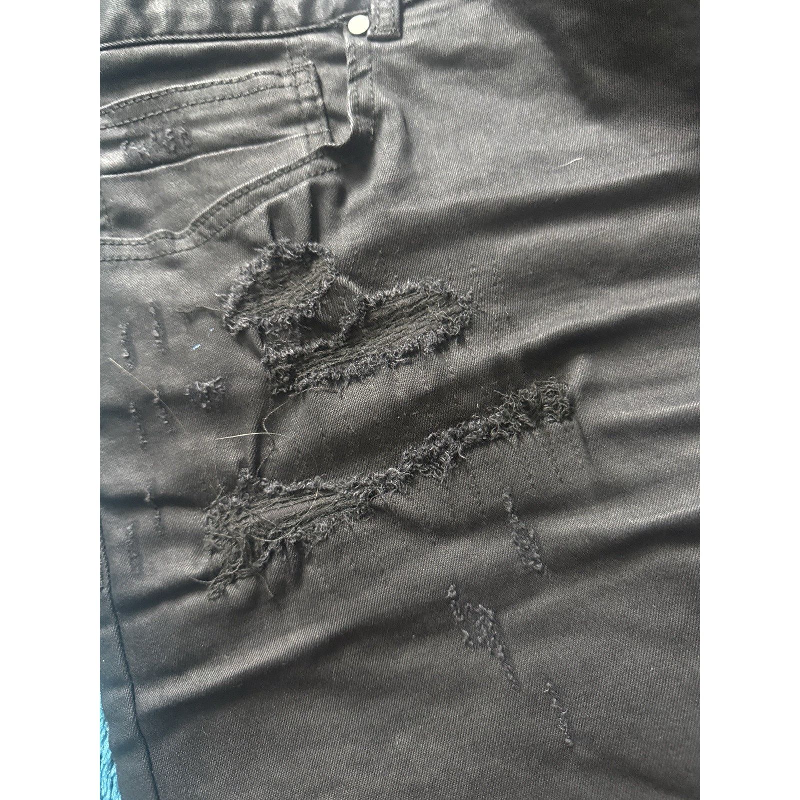 Smoke Rise Smoke Rise Men's Black Slim Distressed Denim Cotton Urban Size US 42 / EU 58 - 4 Thumbnail