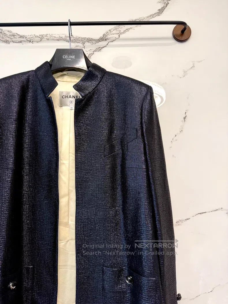Chanel Chanel Black Silver Collar Jacket Size US S / EU 44-46 / 1 - 2 Thumbnail