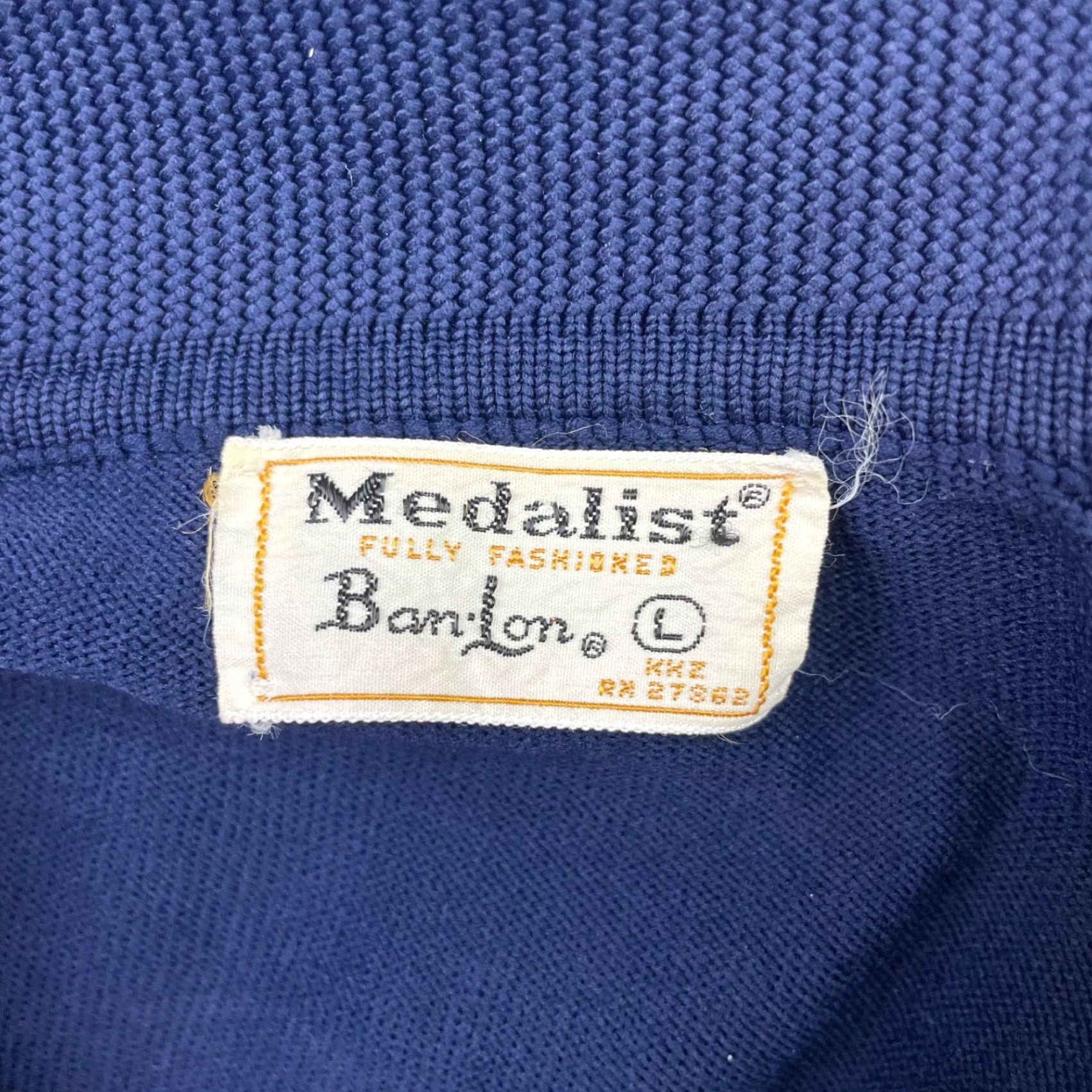 Vintage VINTAGE Medalist Ban-Lon Knit Polo Shirt/Sweater Navy Blue Large Mens Short Sleeve Pullover 60's Size US L / EU 52-54 / 3 - 3 Thumbnail