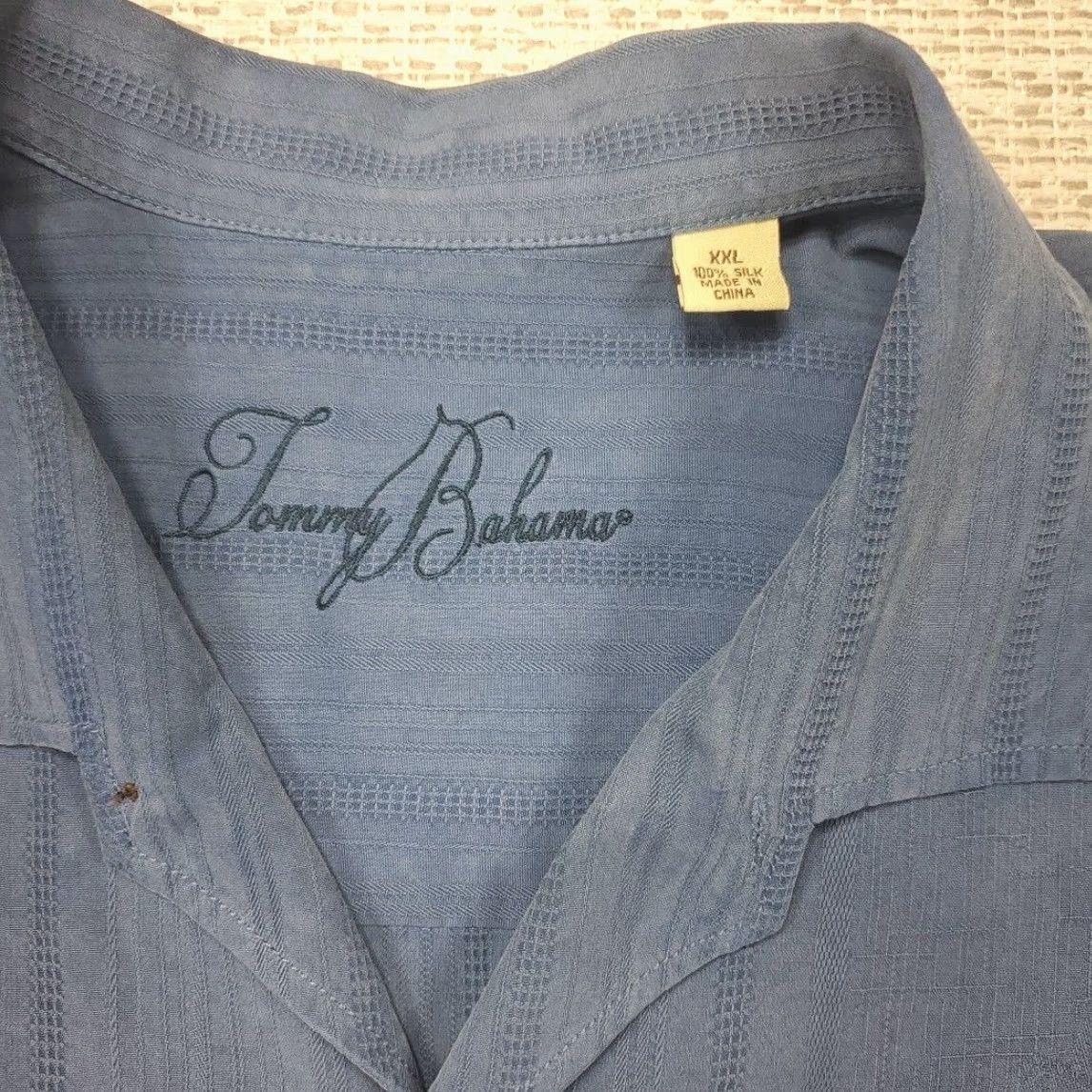 Tommy Bahama Tommy Bahama Shirt Mens 2XL Silk Blue Floral Stripe Pattern Camp Hawaiian Button-Up Casual Size US XXL / EU 58 / 5 - 5 Thumbnail