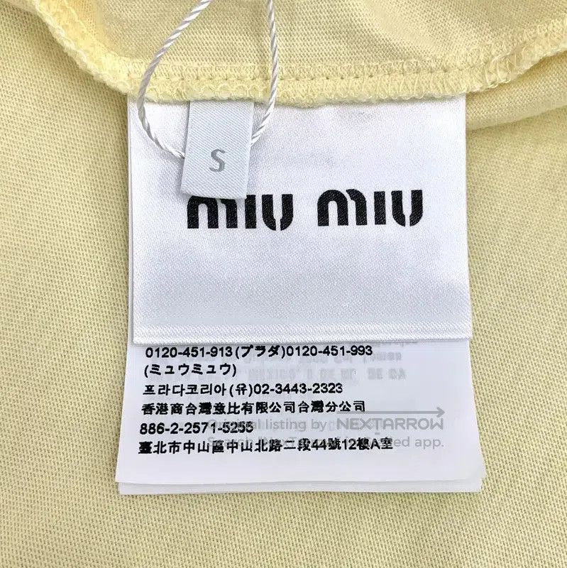 Miu Miu Miu Miu Yellow Cotton T-Shirt for Women . Size S / US 4 / IT 40 - 7 Thumbnail