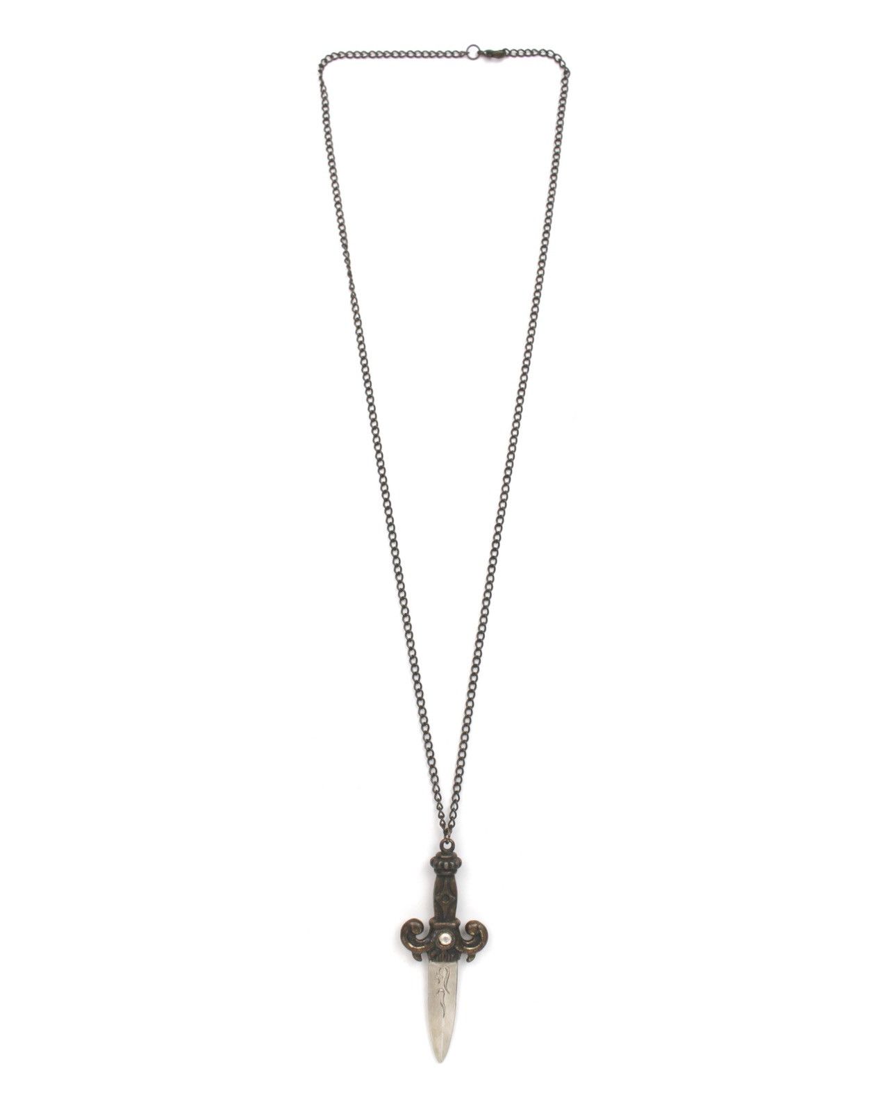 Vintage 1990S JAPANESE MADE ORNATE DAGGER LONG CHAIN NECKLACE Size ONE SIZE - 2 Thumbnail