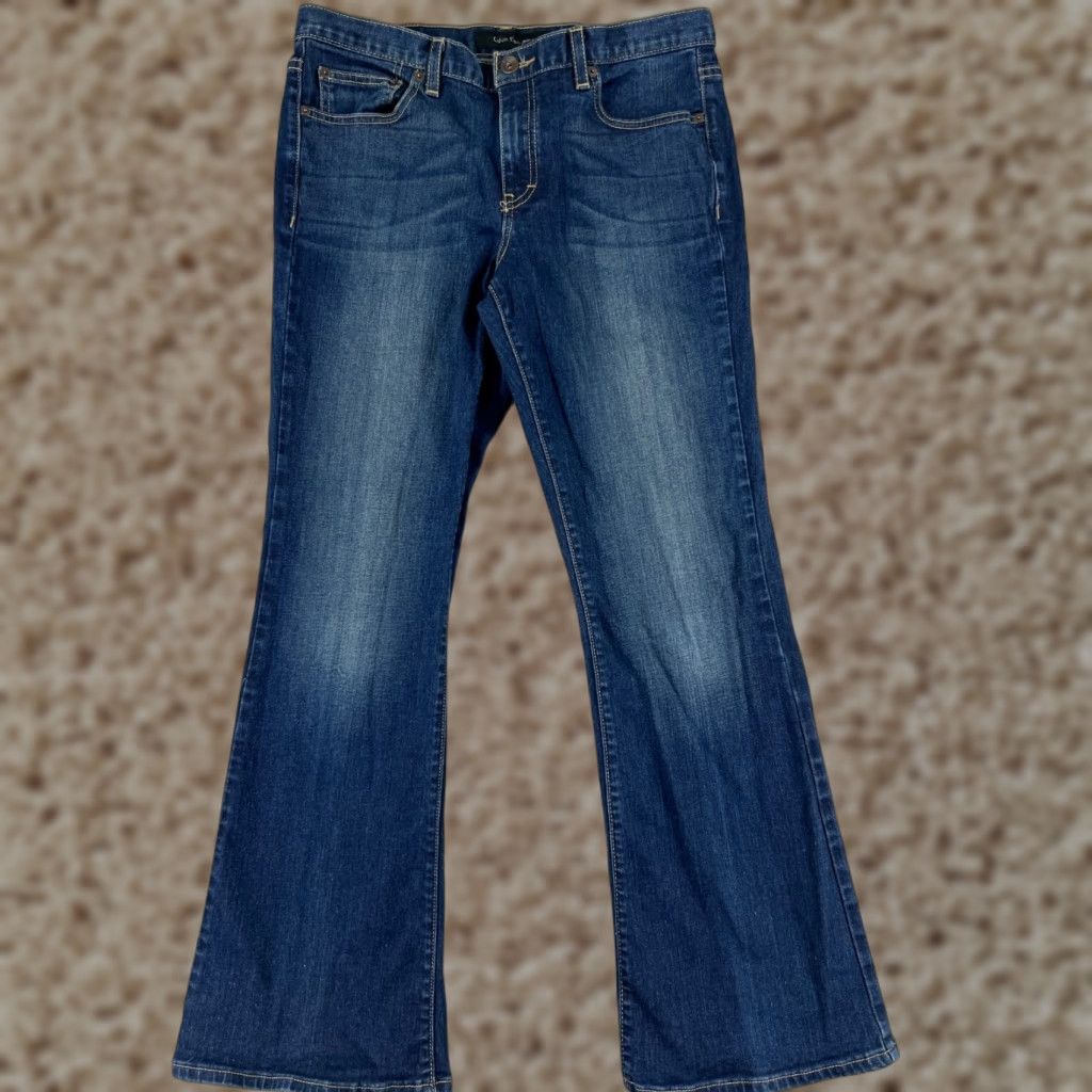 Calvin Klein Calvin Klein Jeans Women 12 Blue Denim Flared Mid Rise 30x30 Cotton Blend Womens Size 34" / US 12 / IT 48 - 1 Thumbnail