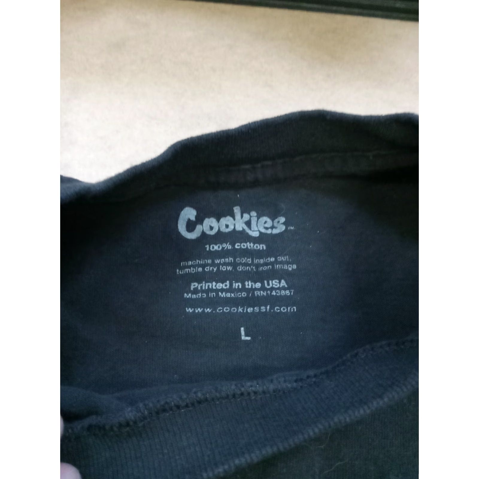 Vintage Cookies Large SS Tshirt 40" Chest Men L Black T-Shirt Size US L / EU 52-54 / 3 - 6 Thumbnail