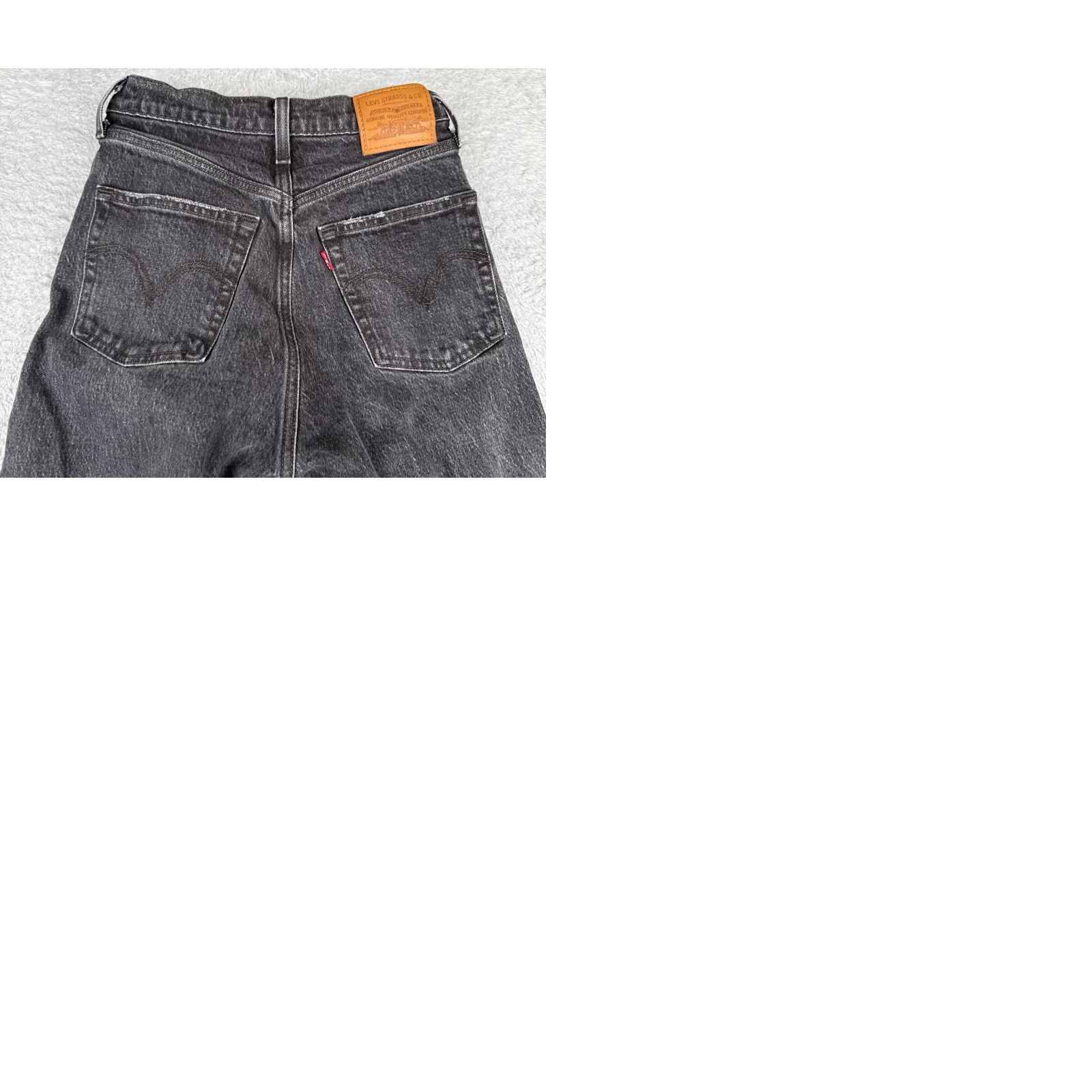 Levi's Levis Premium Jeans Women 25 Black Distressed Big E Ribcage Straight Ankle 24x25 Jeans Womens Black Distressed 25 Levi's Straight Retro 5-Pocket Size 42" / US 20 - 11 Thumbnail