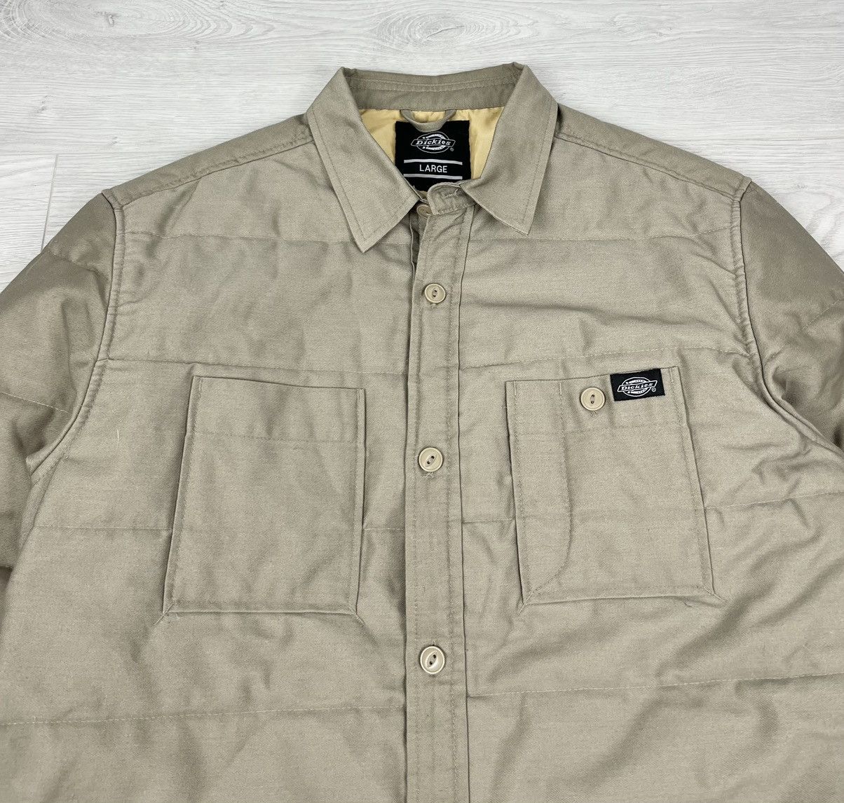 Dickies Dickies Beige Quilted Jacket Size US L / EU 52-54 / 3 - 4 Thumbnail