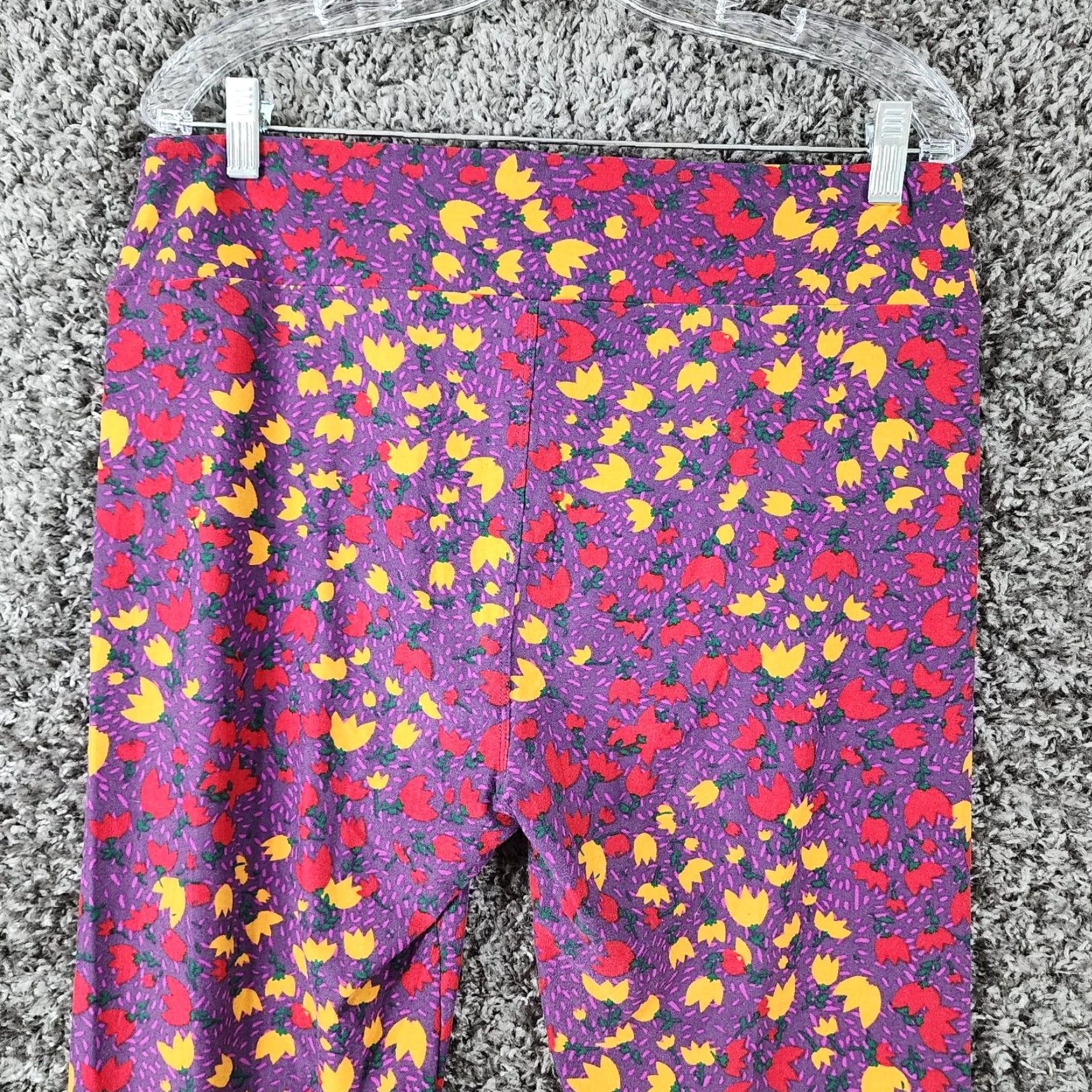 Vintage VINTAGE LuLaRoe Womens Leggings Ankle Tall XL Purple Floral 90s Womens Size 40" / US 18 - 7 Thumbnail